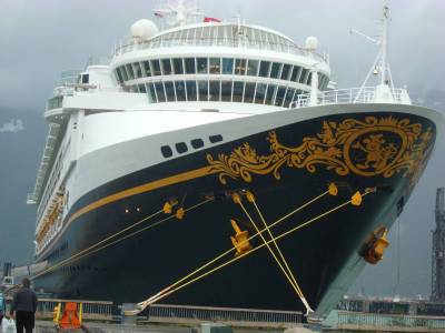 Photo illustrating Disney Wonder - docked in Skagway