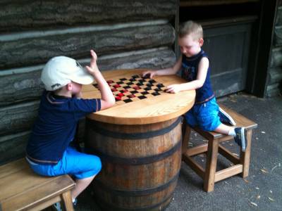 Checkers at Tom Sawyers Island Fort