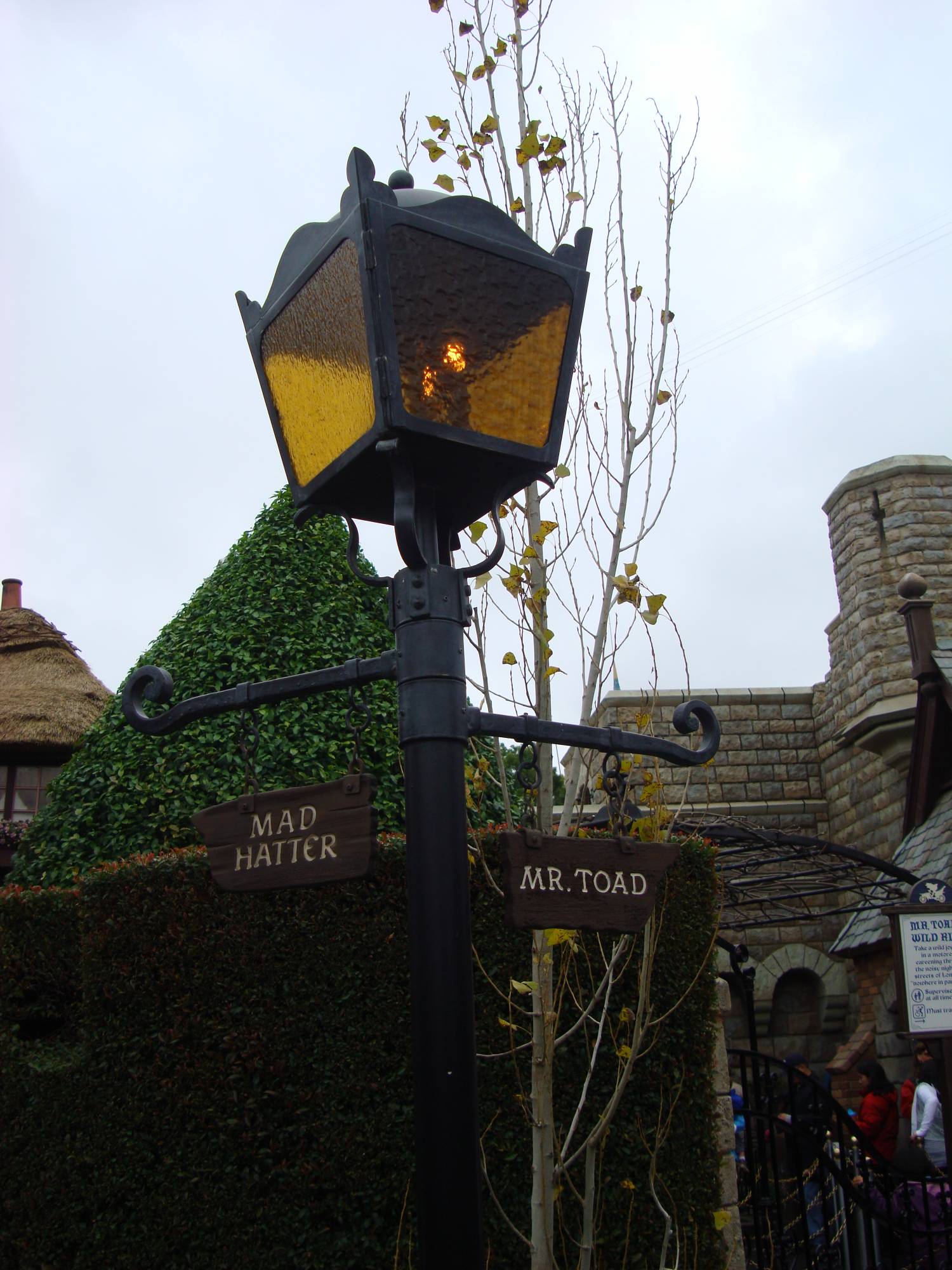 Fantasyland - Street Lamp with Directional Signage