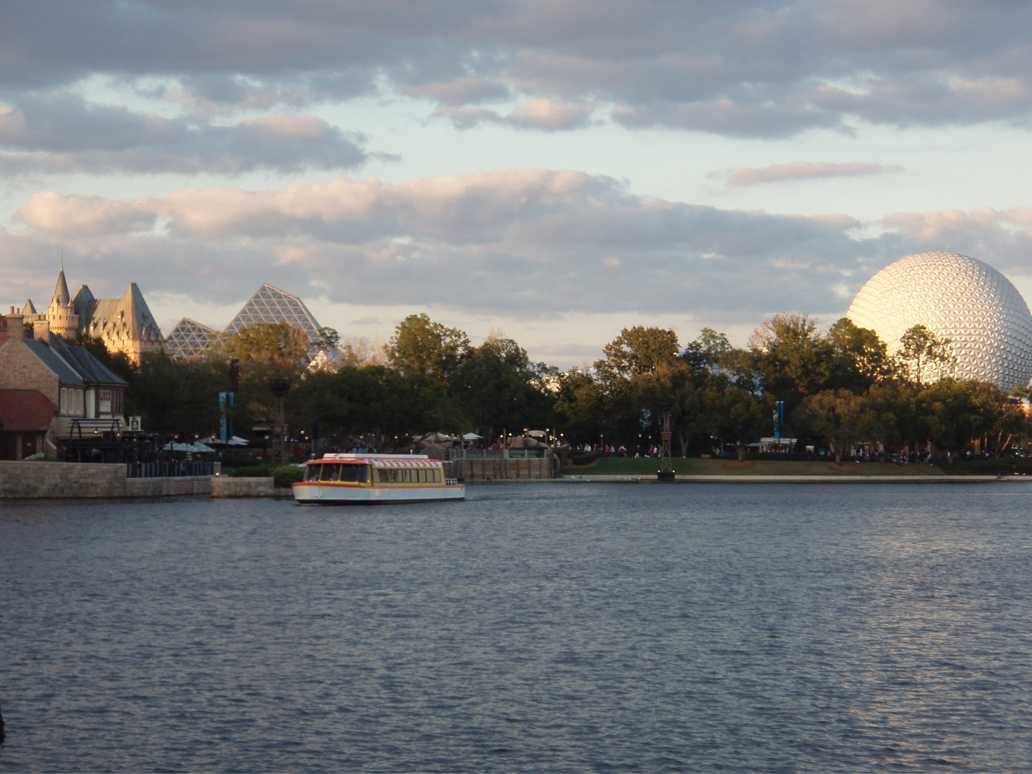 Epcot Lake with Spaceship Earth