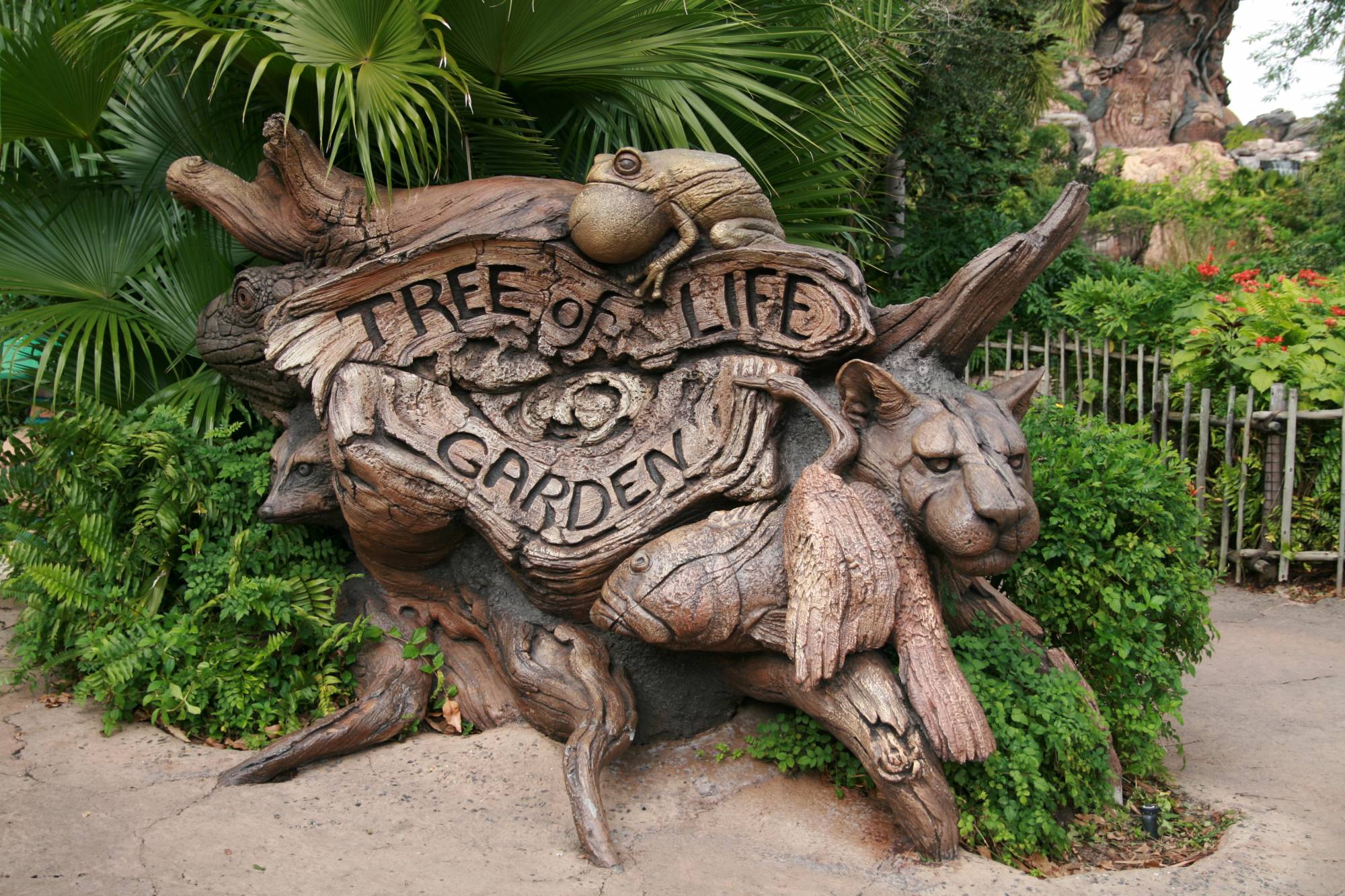 Tree of Life Animal Carvings Sign