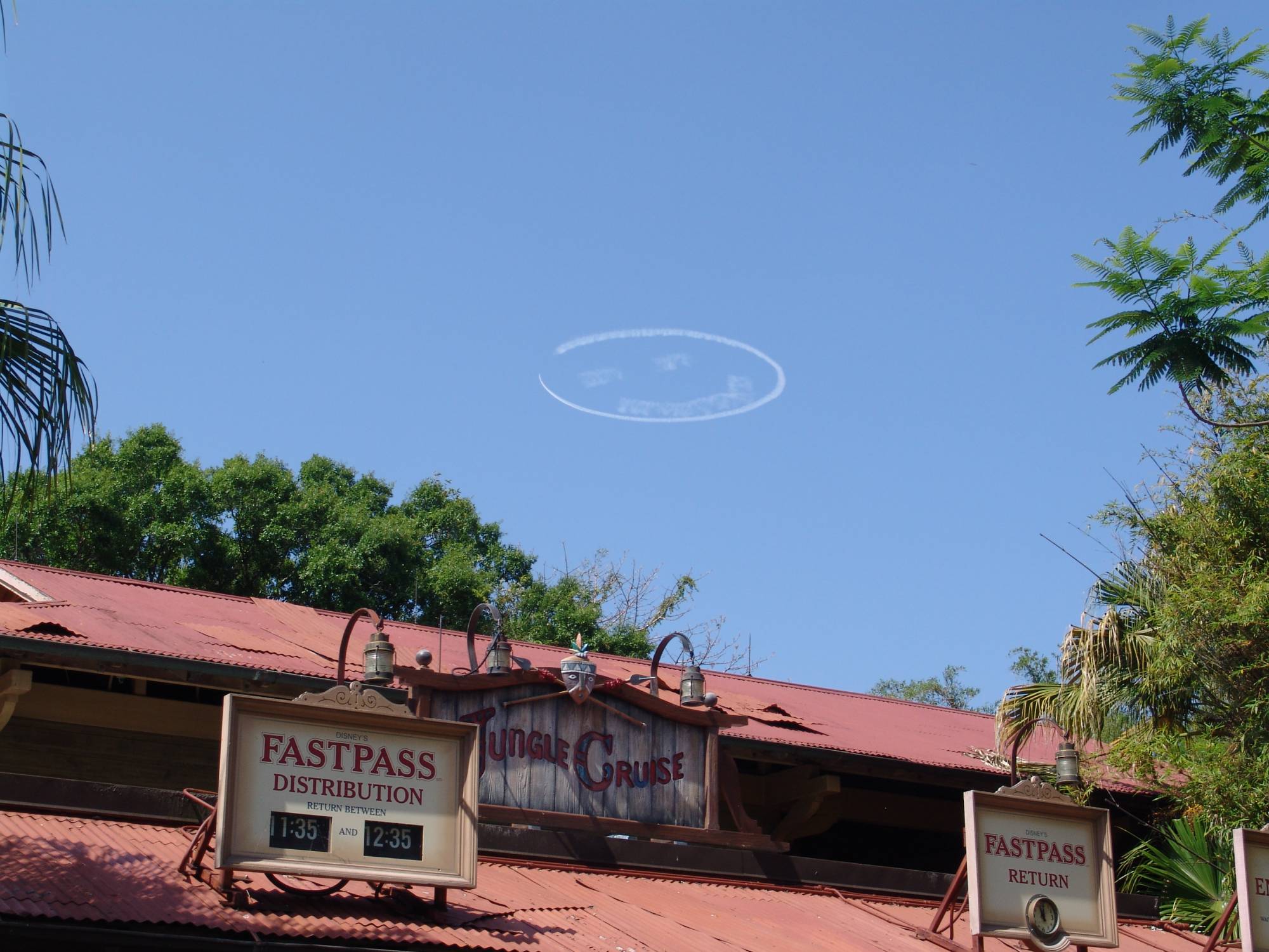 Magic Kingdom - smiling face over Jungle Cruise