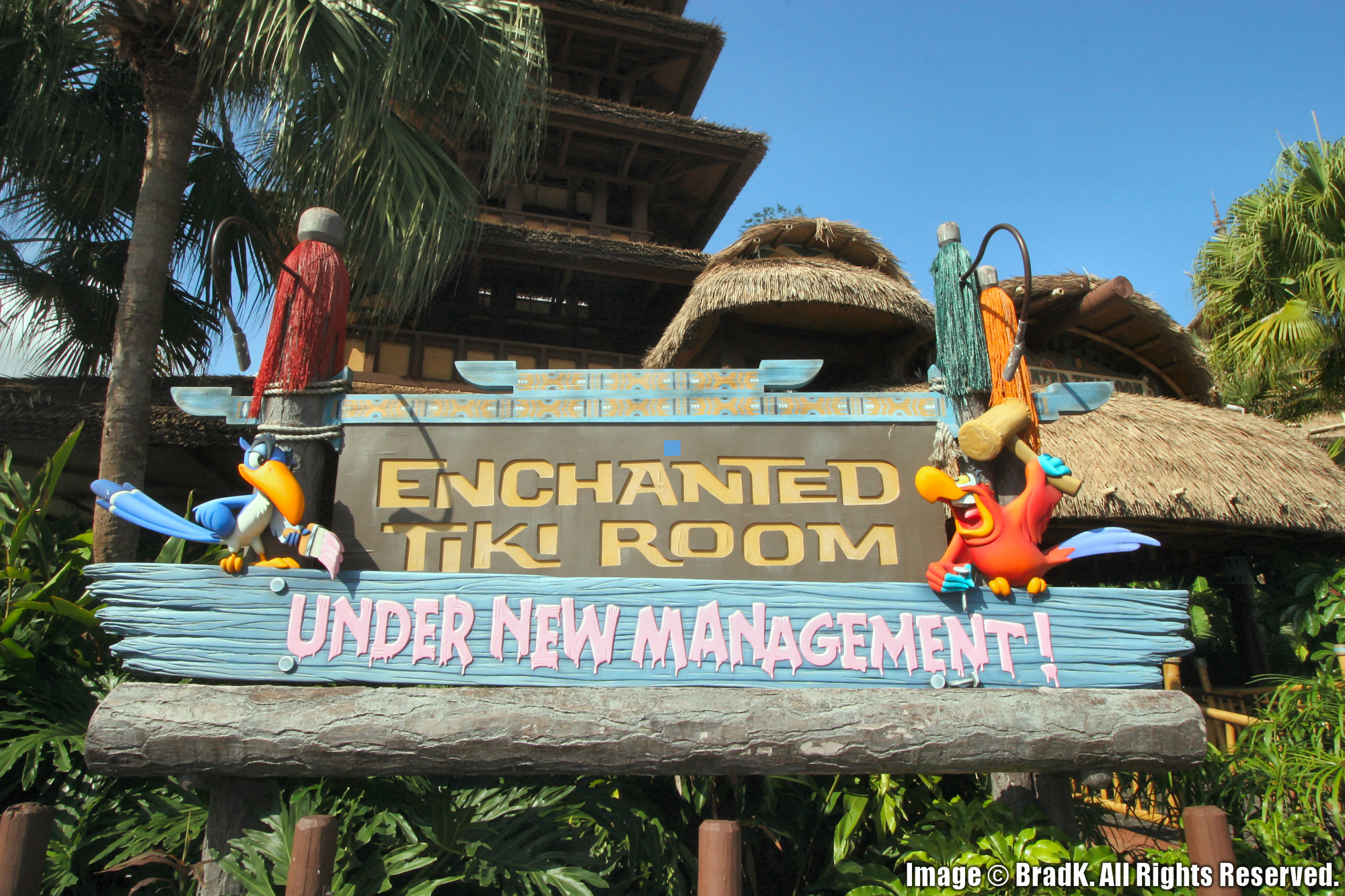 Magic Kingdom - Enchanted Tiki Room - Under New Management Sign