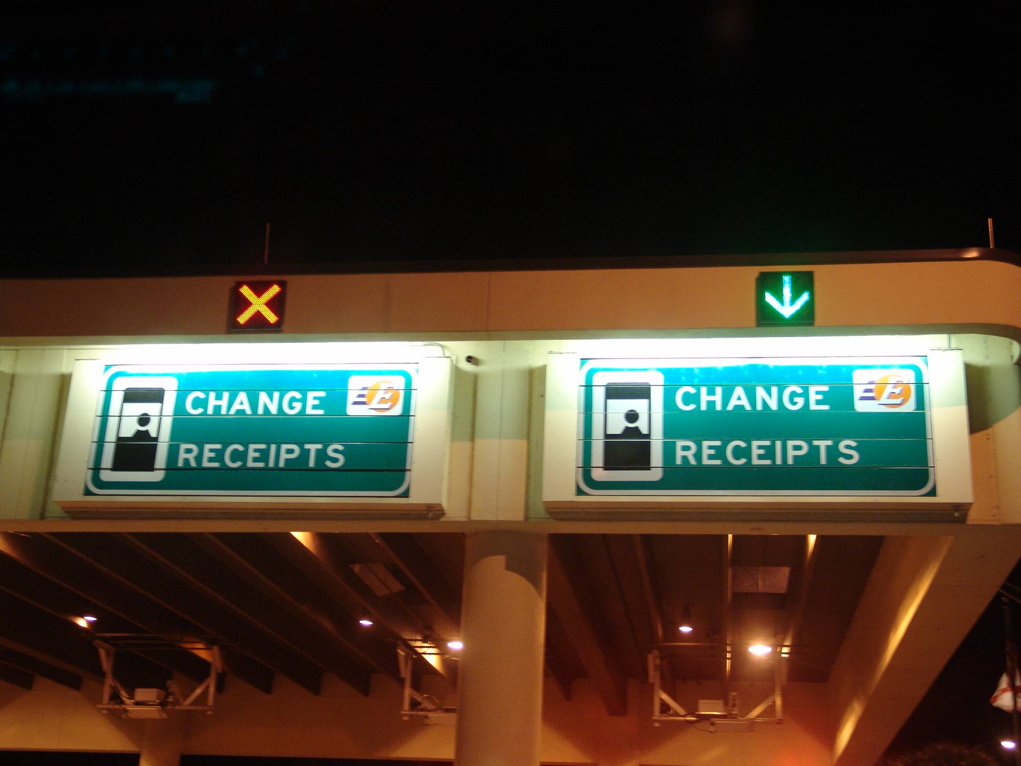 Toll booth signs