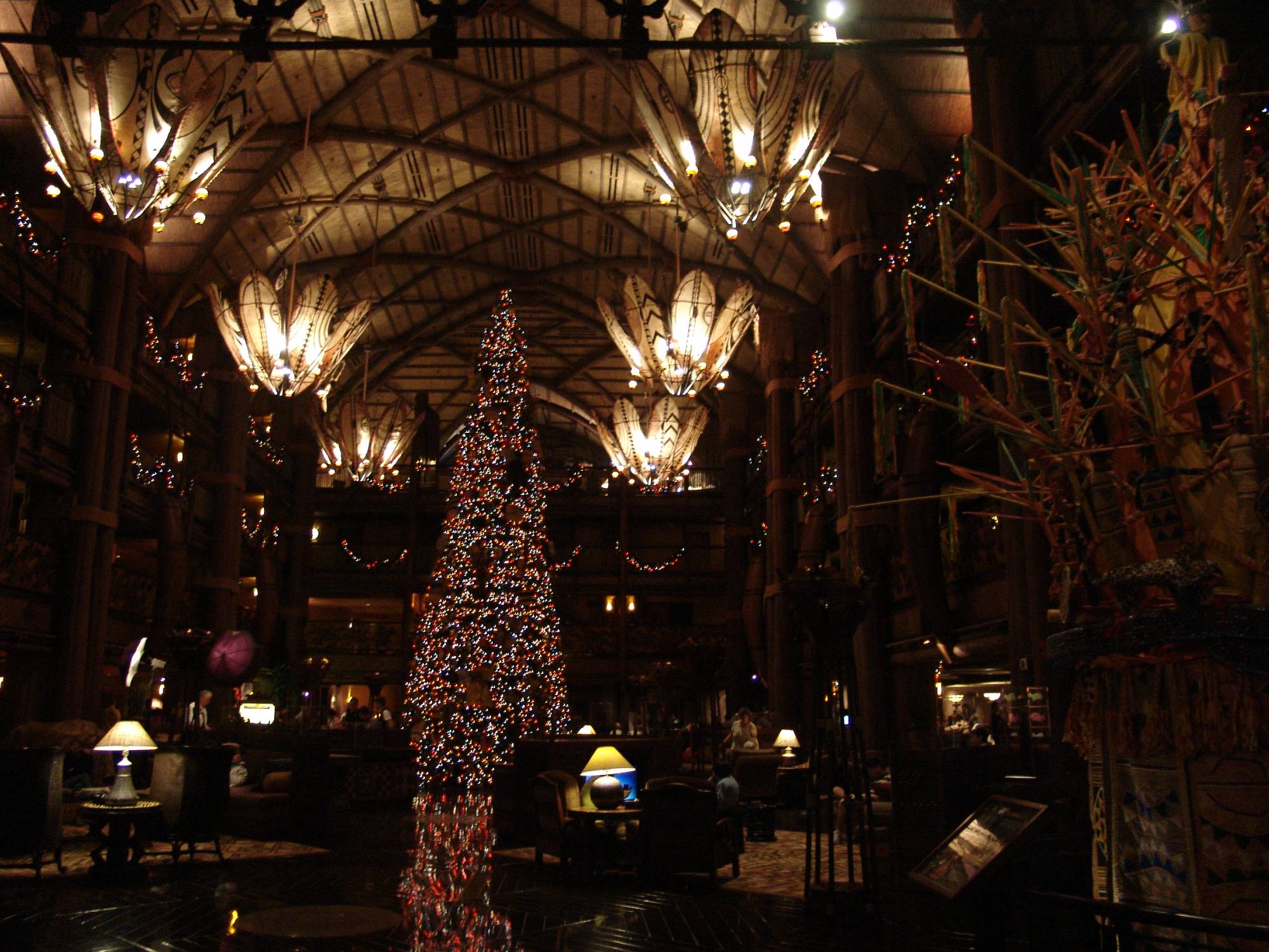 Animal Kingdom Lodge - lobby at Christmas time