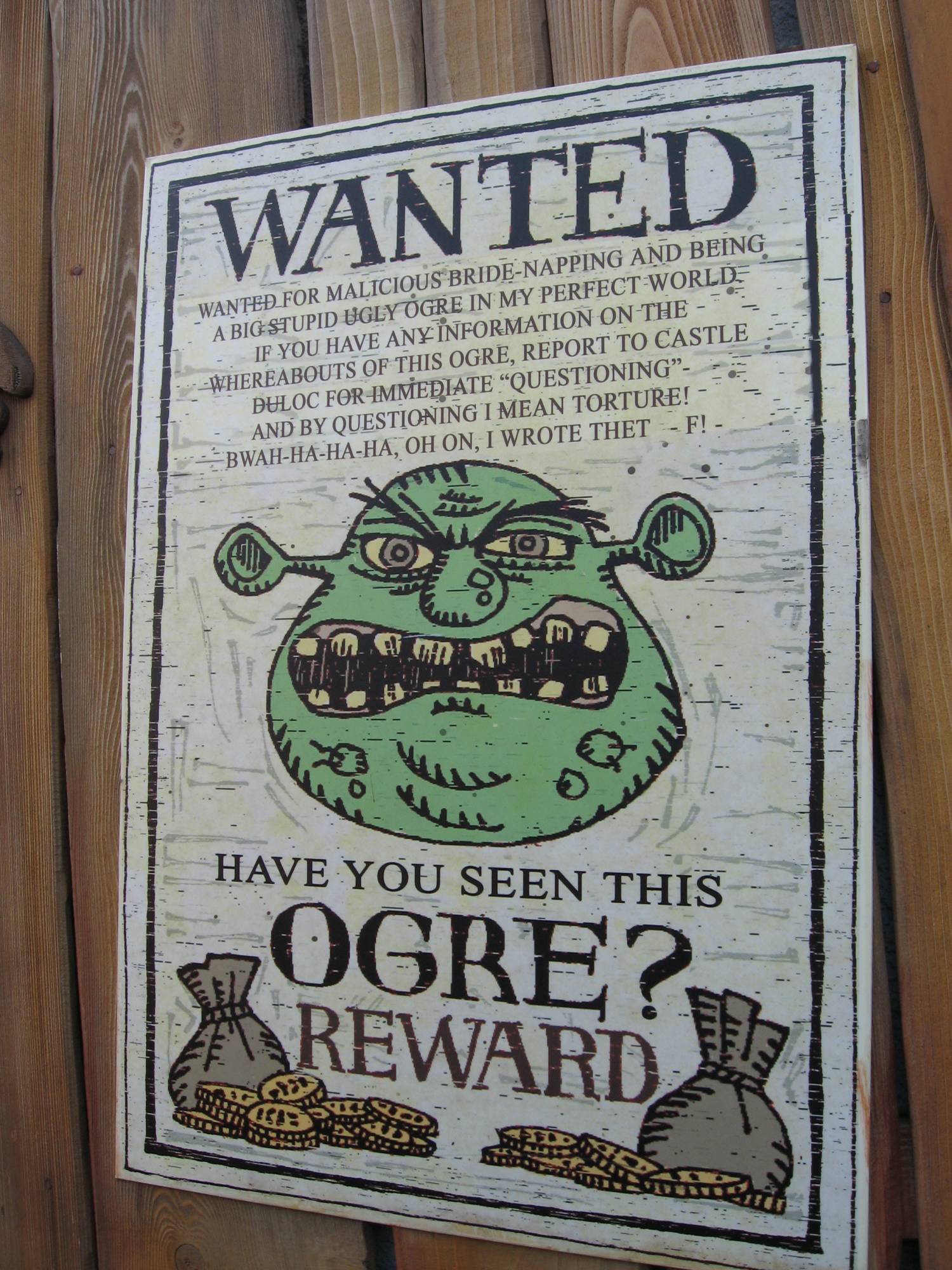 Universal Studios, Hollywood, CA - Shrek 4D queue poster
