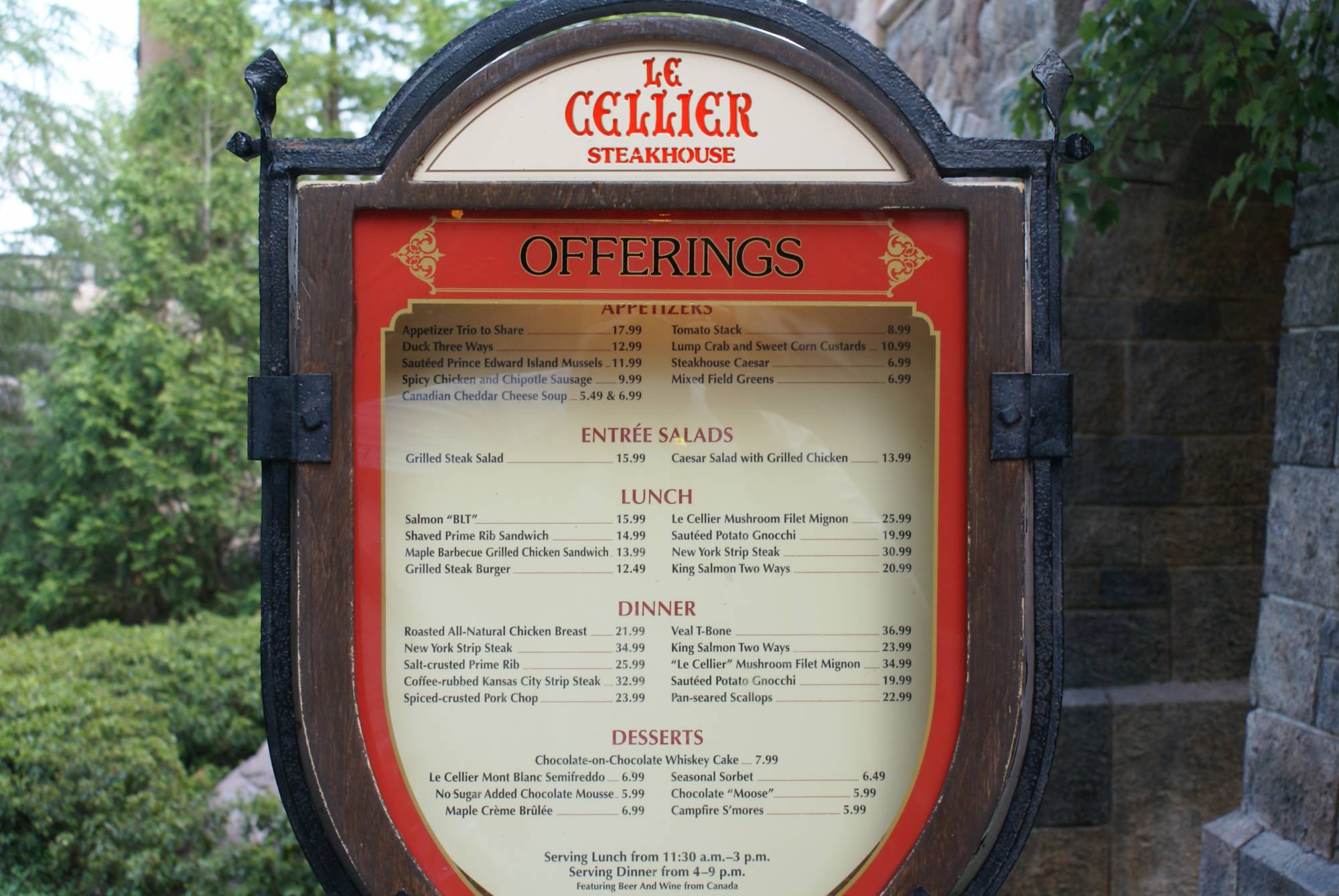 Le Cellier Sign and Menu