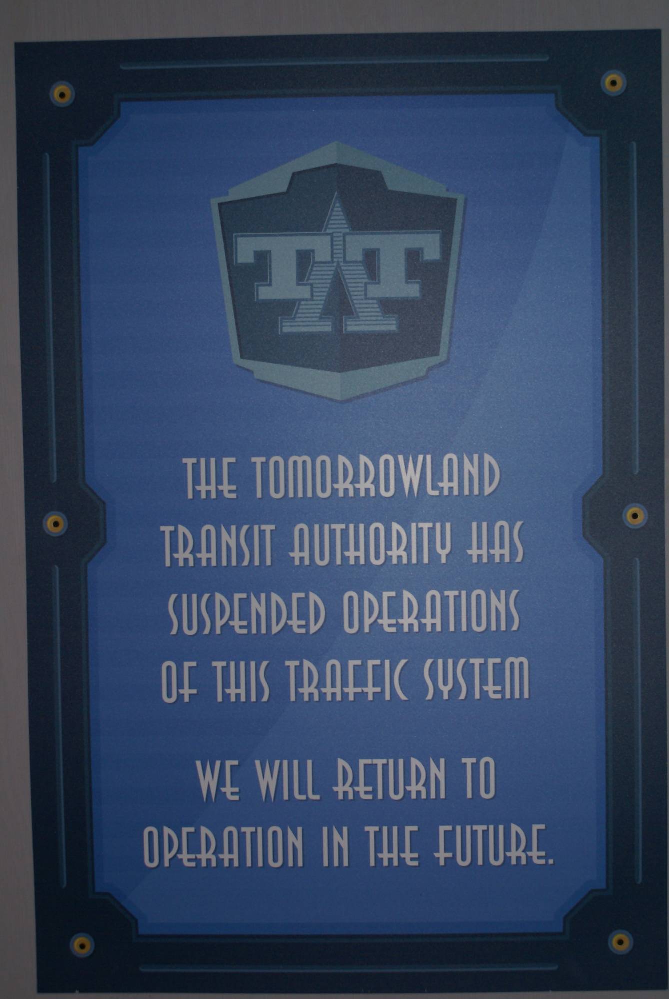 Tomorrowland Transit Authority Closed