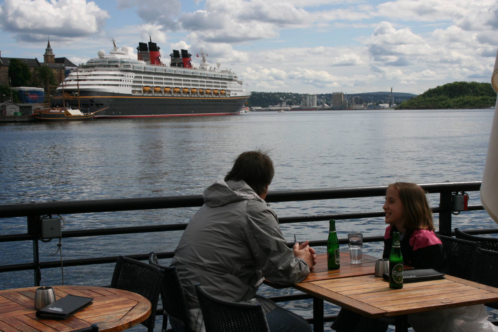 A view of the Disney Magic on its Inaugural voyage to Oslo, Norway