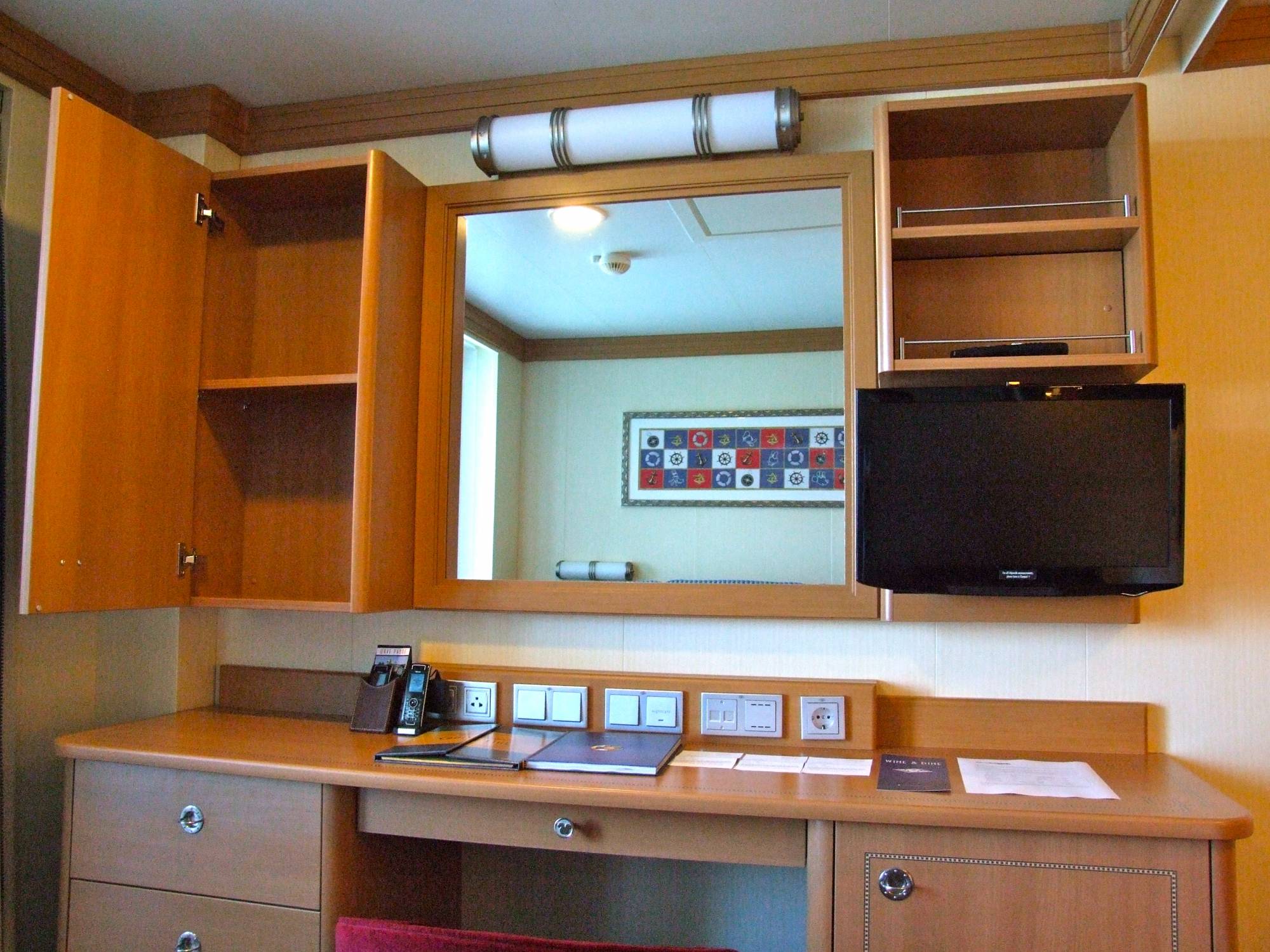 Disney Dream - Desk, TV, Shelves in Stateroom (#7022)