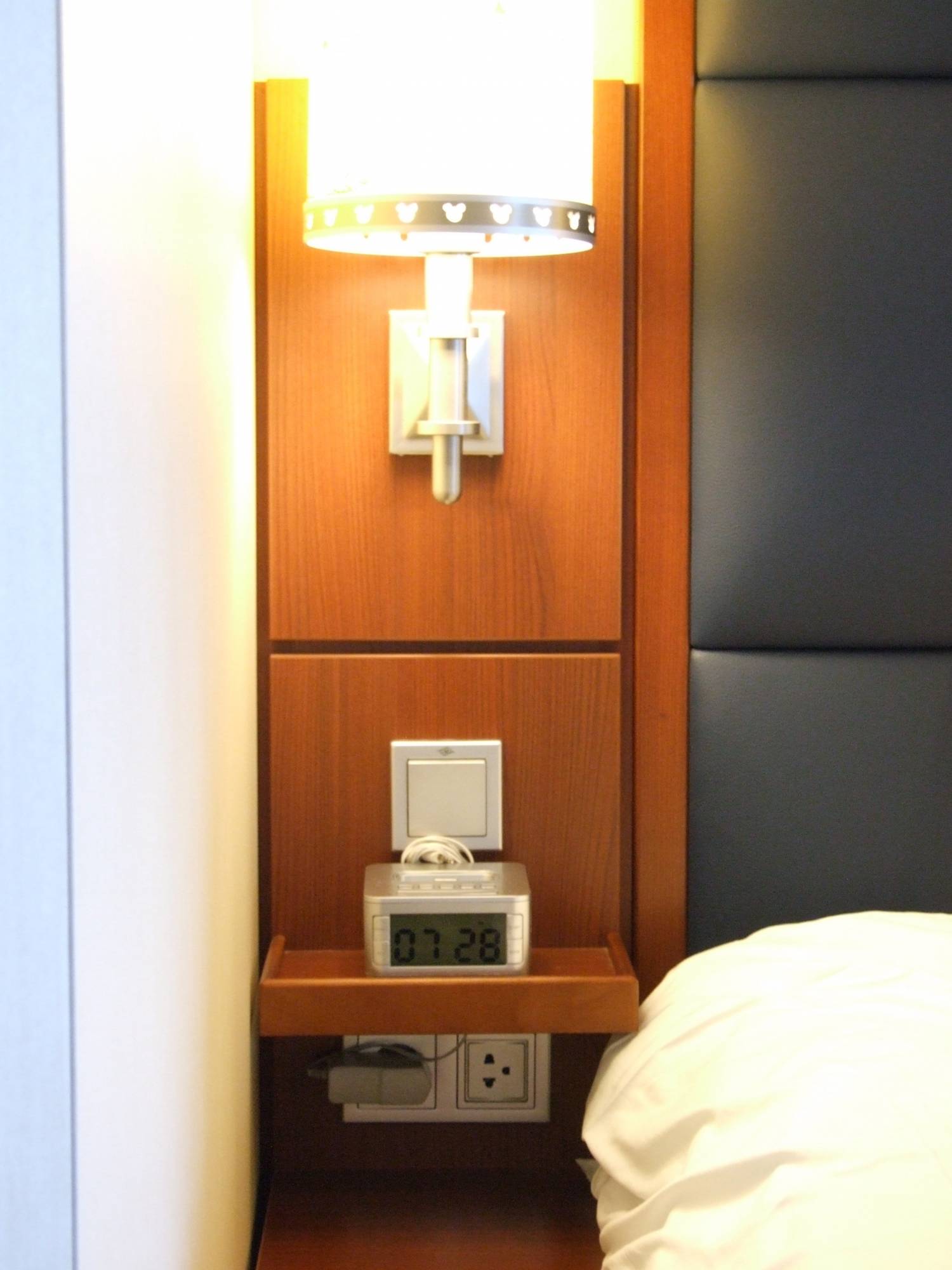 Disney Dream - iPod Player and Hidden Outlet in Stateroom