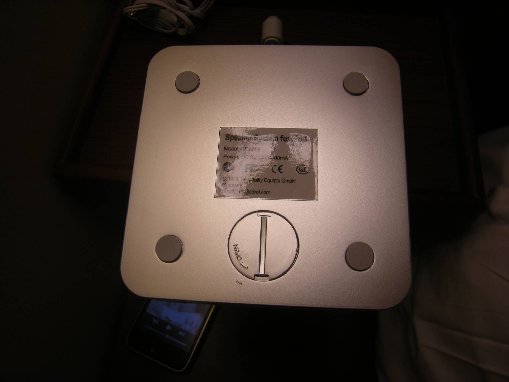 Disney Dream - Bottom of iPod Player in Stateroom