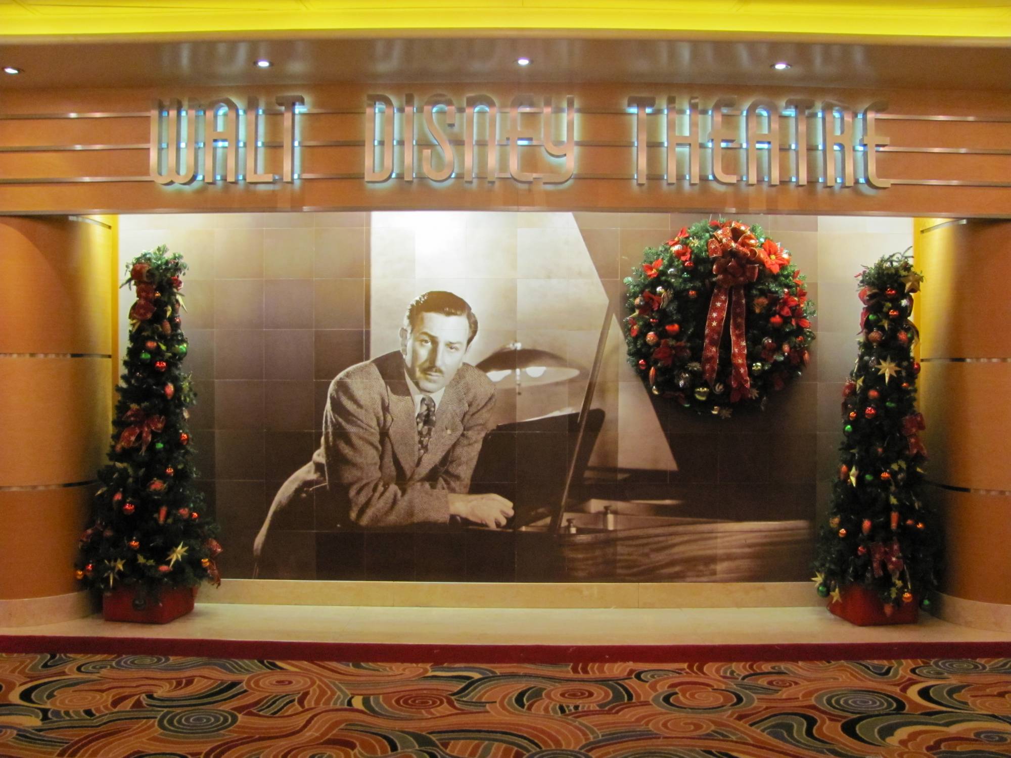 Walt Disney Theatre entrance on the Disney Magic