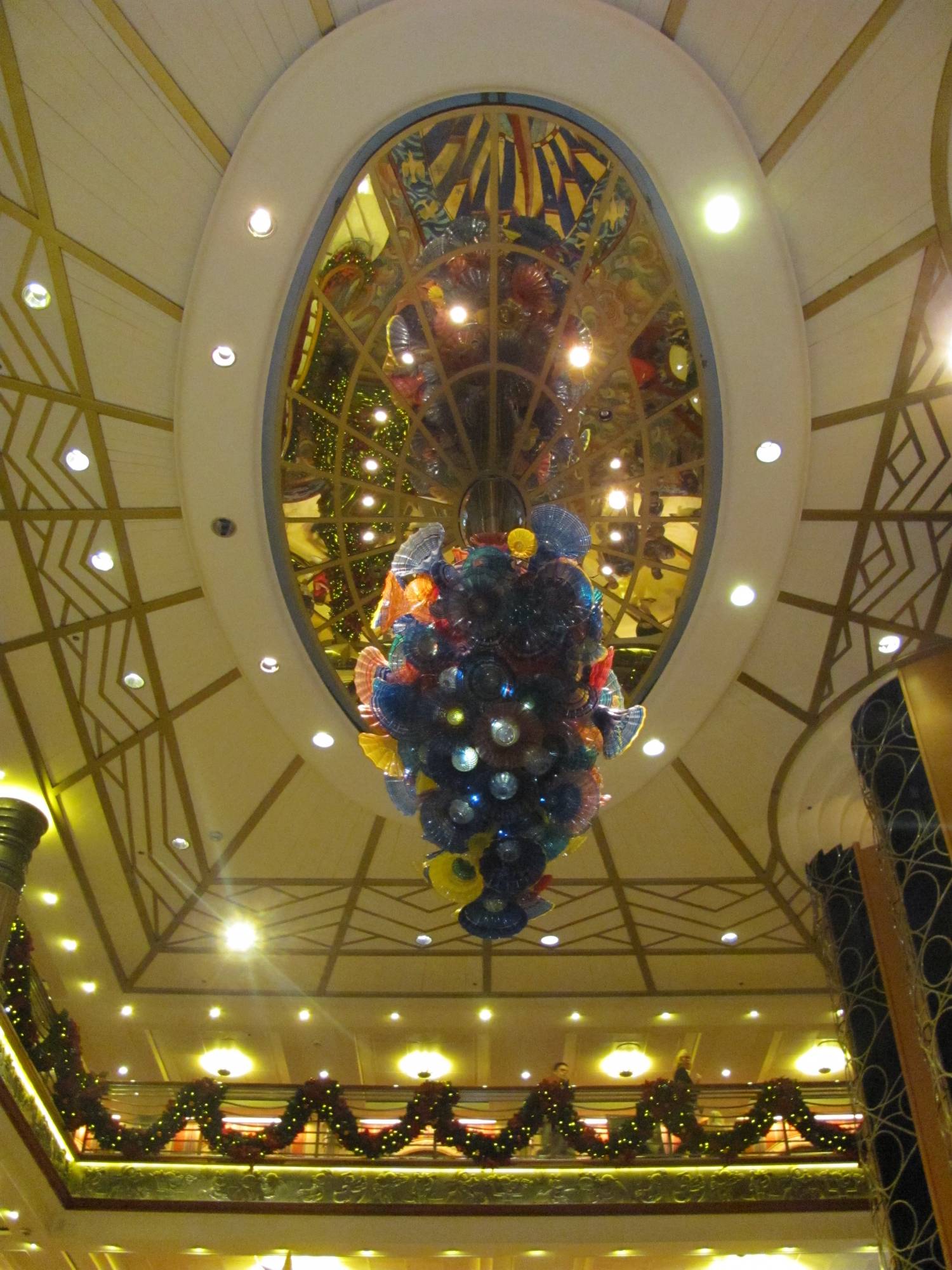 Chihuly chandelier on the Disney Magic