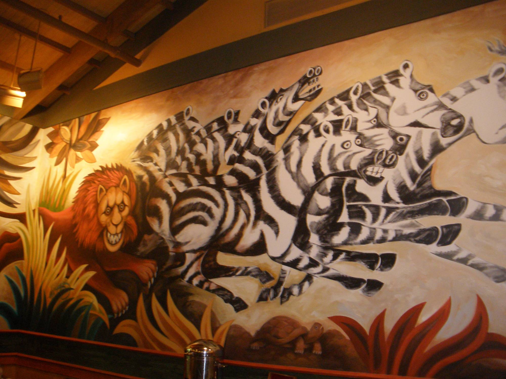 Wall mural at Pizzafari