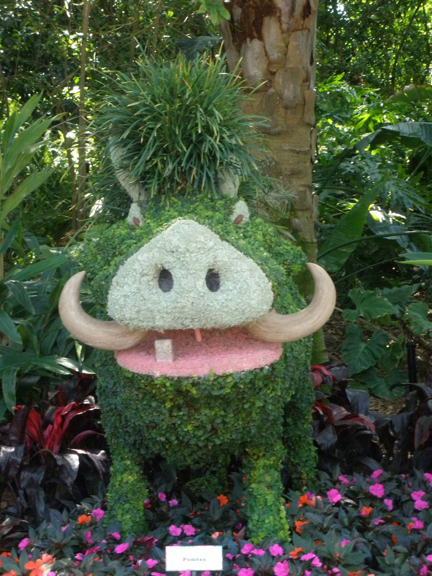 Epcot Flower and Garden Festival Pumba topiary