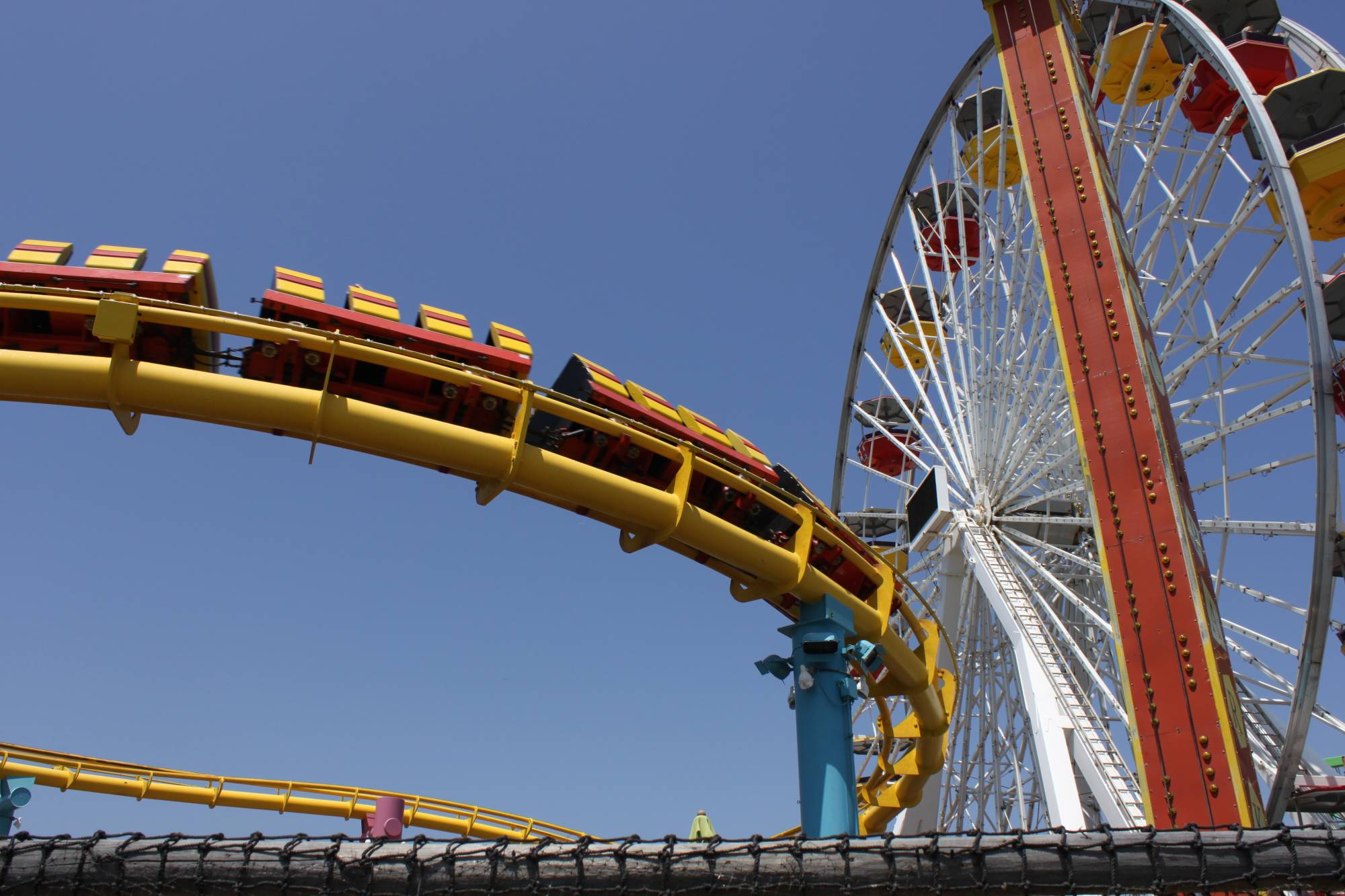 Santa Monica Pier - Pacific Park ferris wheel and roller coaster