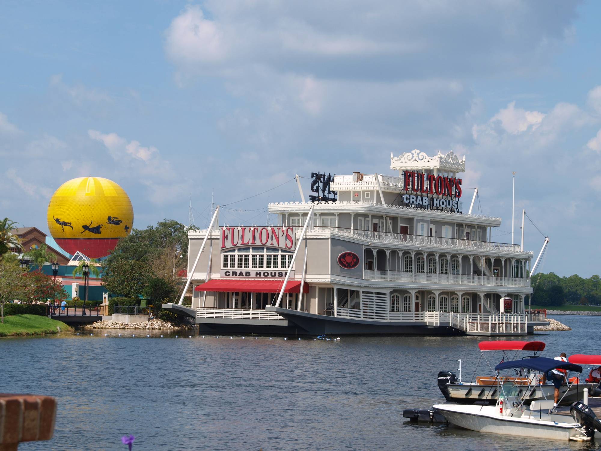 View of Fulton's and Characters in Flight Balloon