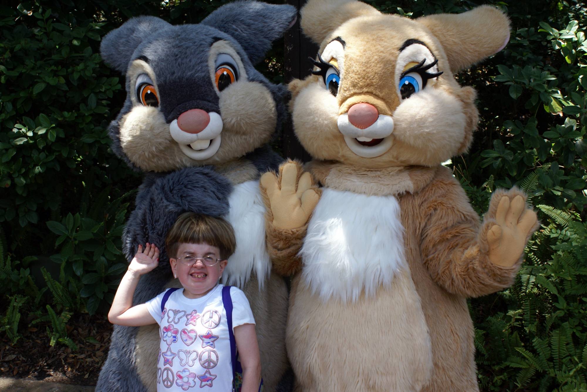 Thumper and Miss Bunny Pose with Stefanie
