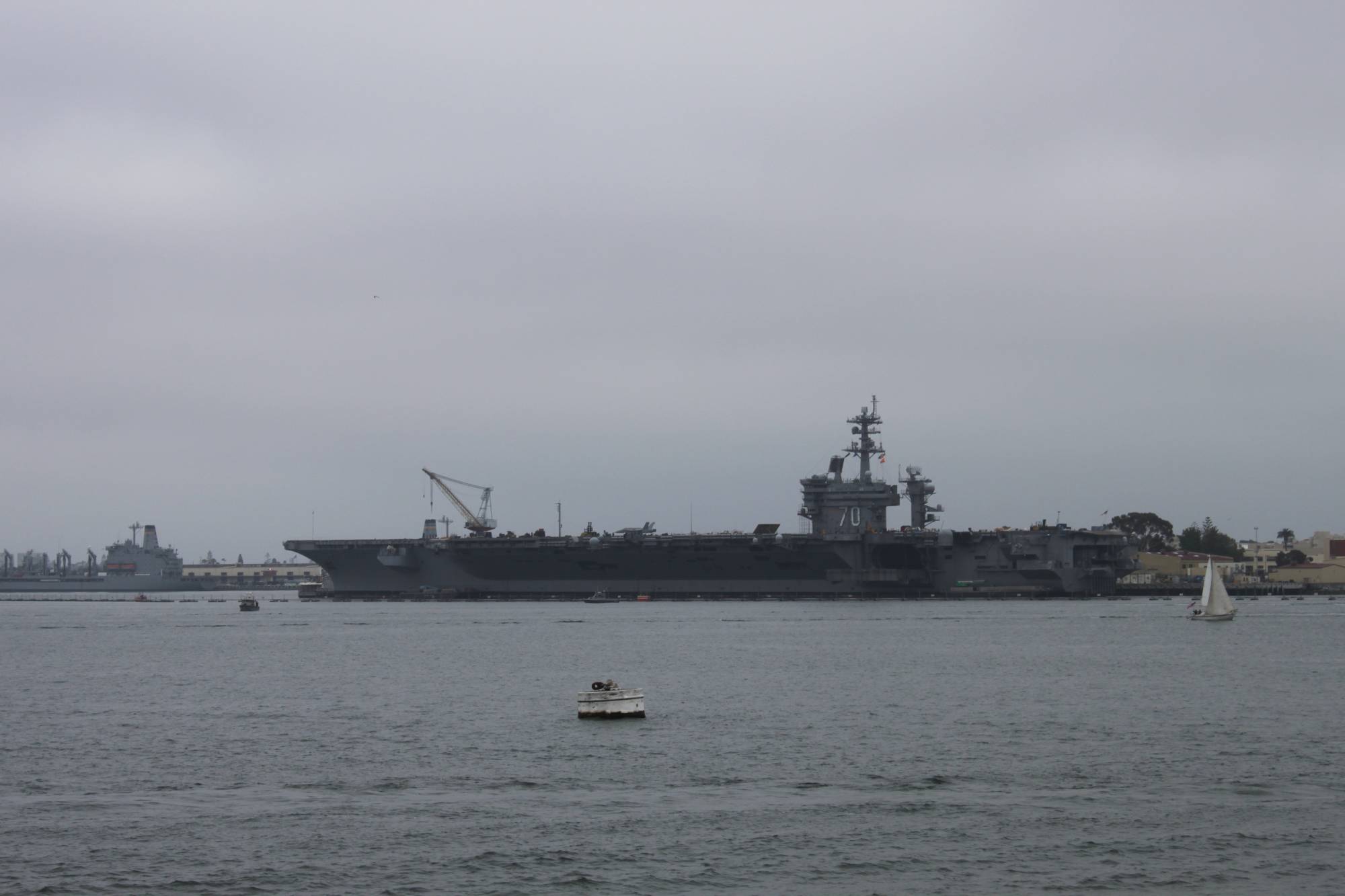 US Navy ship USS Carl Vinson in port in San Diego