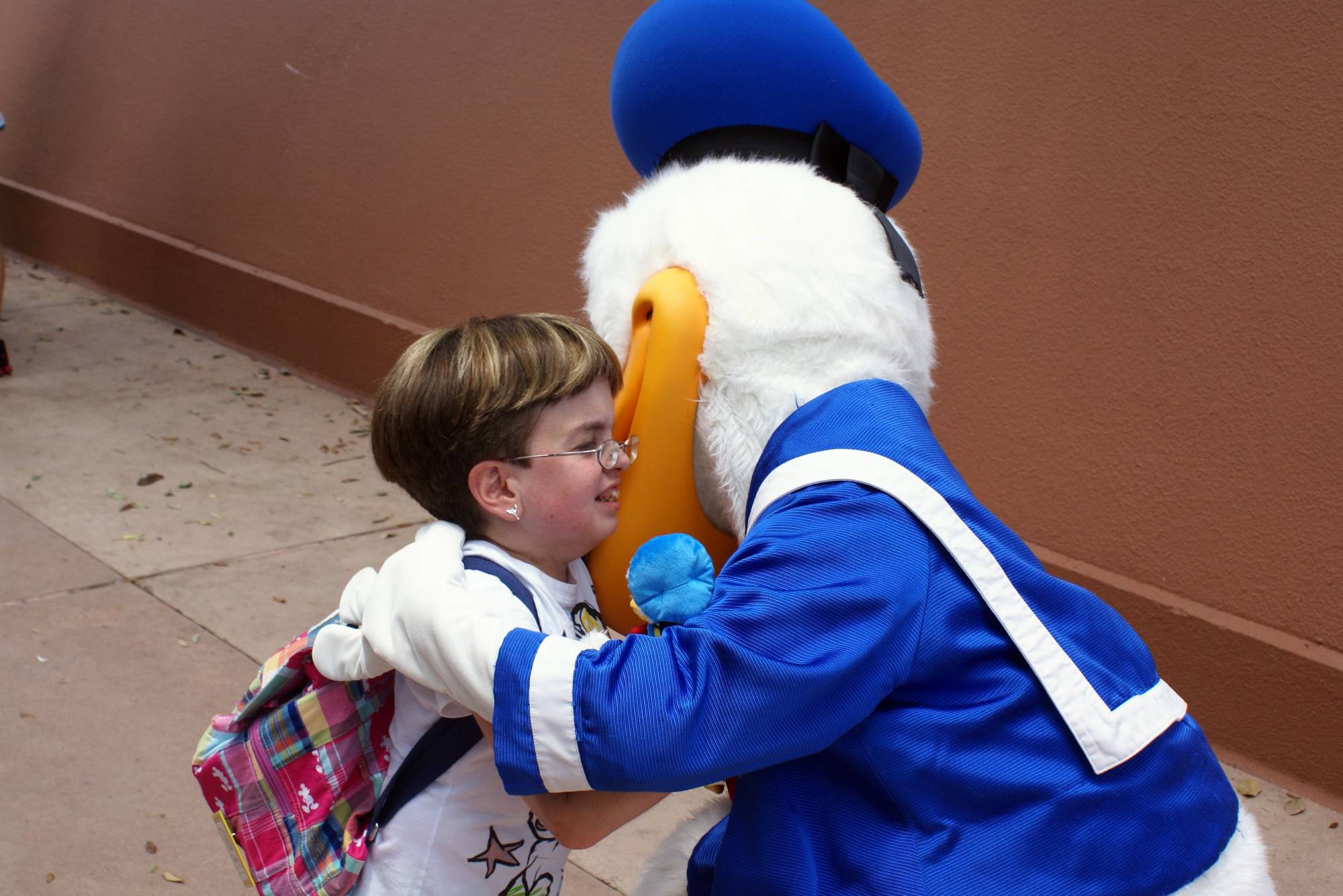 Hugging Donald Duck