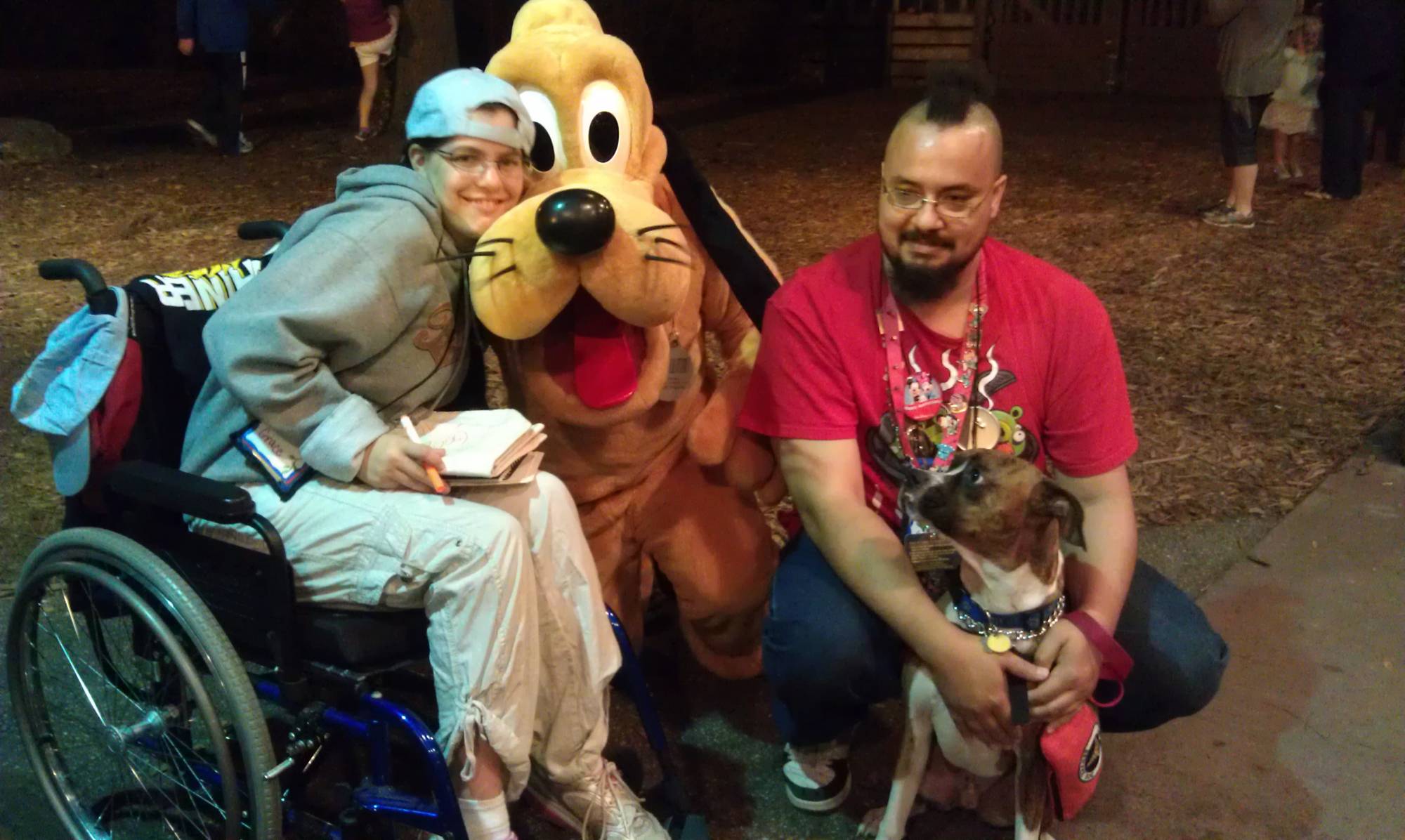 Pluto with the fam at Mickey's Backyard BBQ