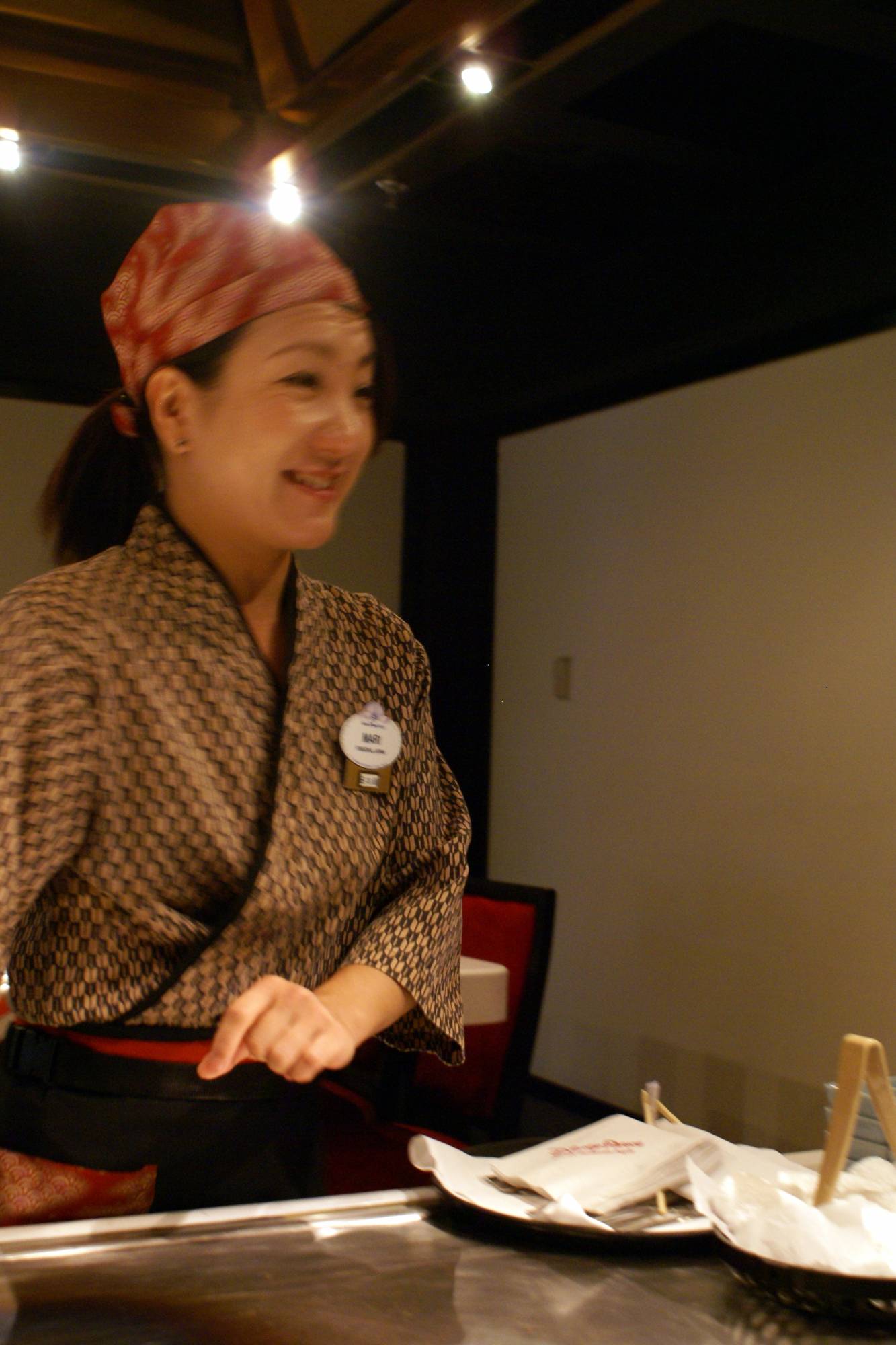 Server at our Teppan Edo Table