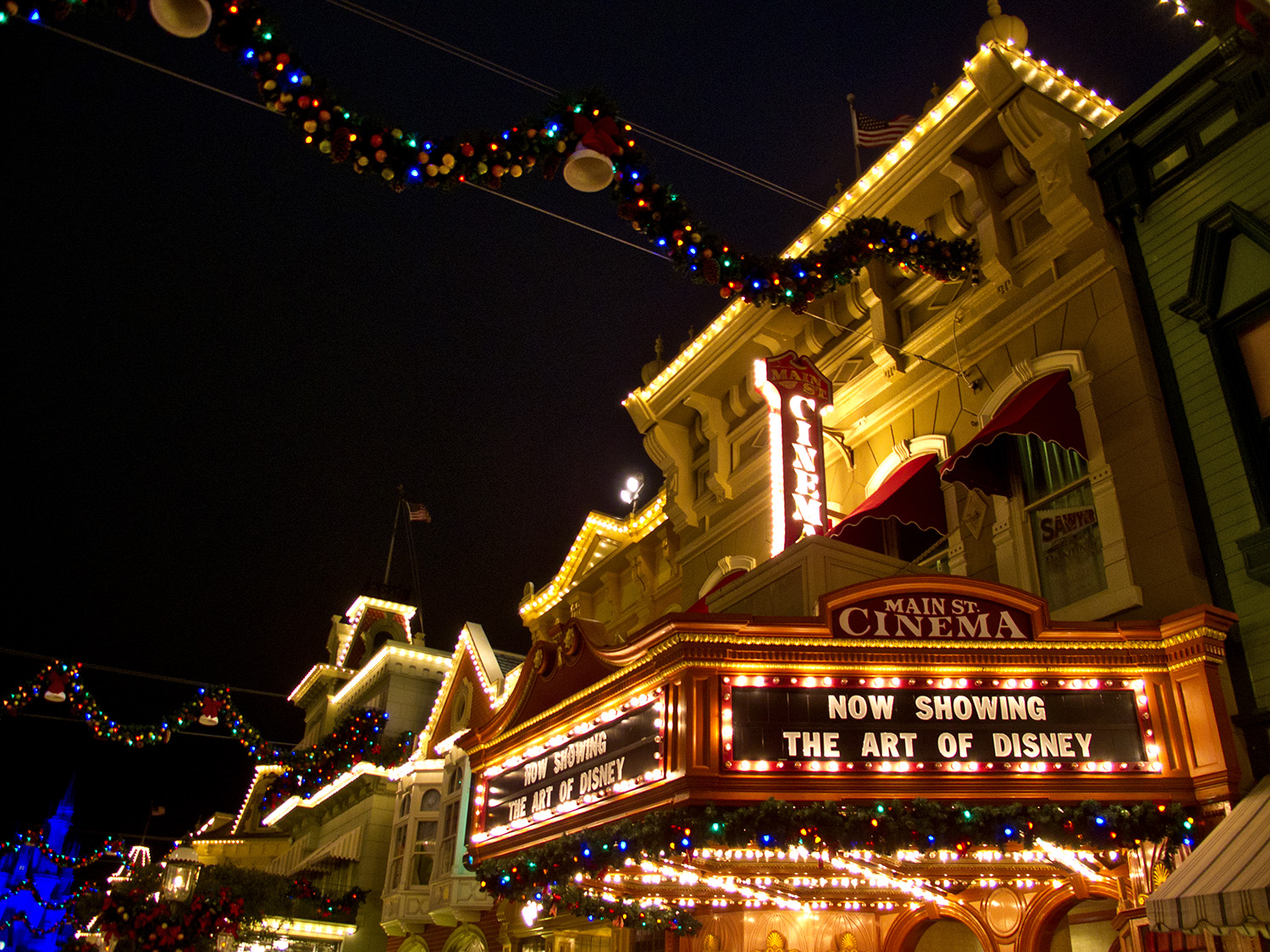 Magic Kingdom Main Street during the holidays