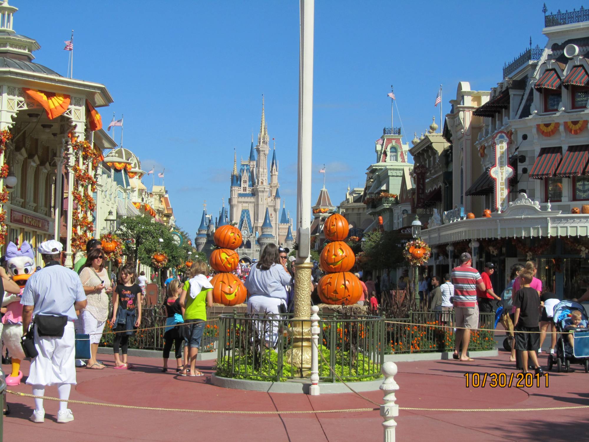 Main street decorated for Halloween