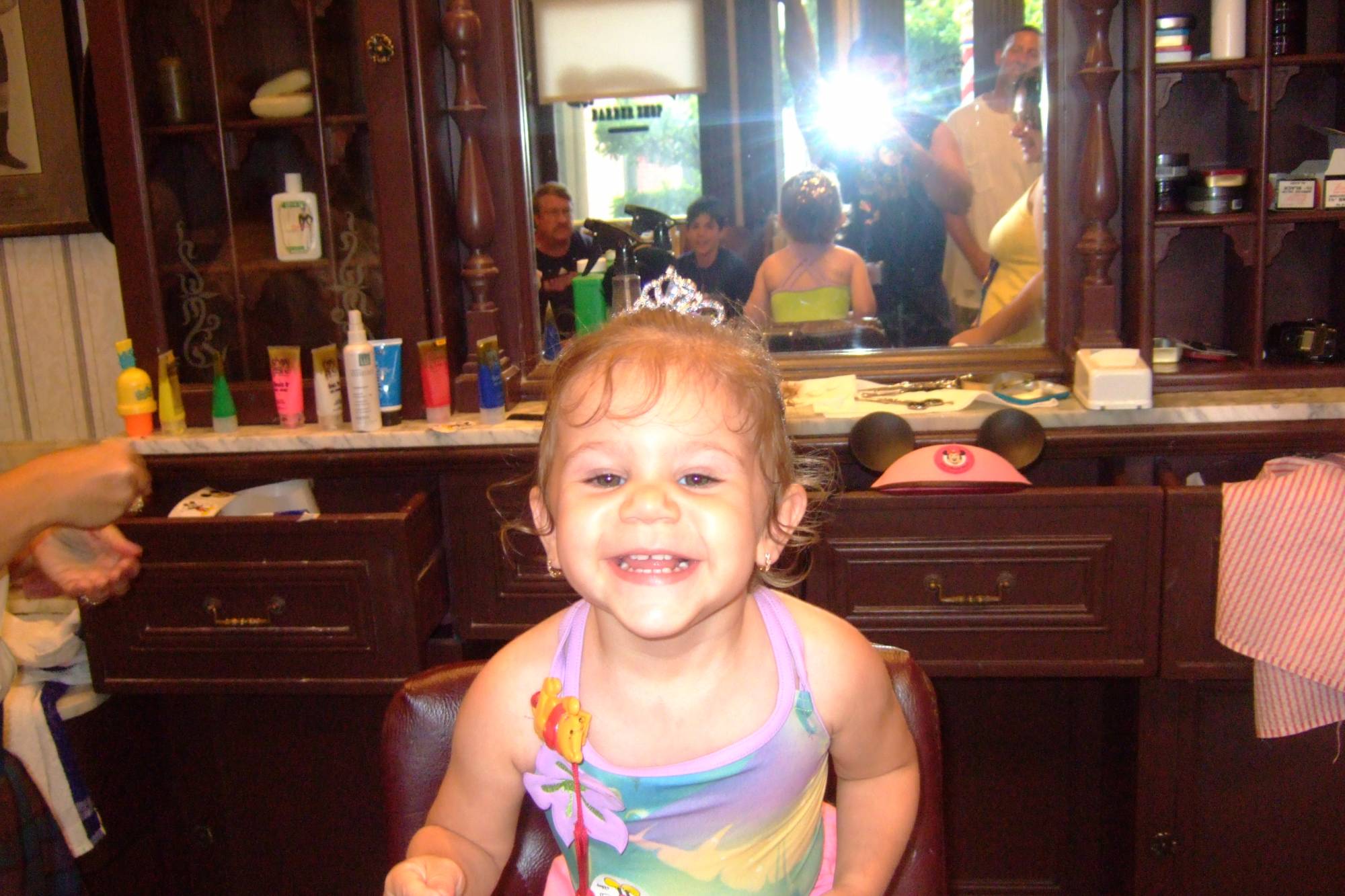 Leilani's first haircut at Main Street Barber Shop