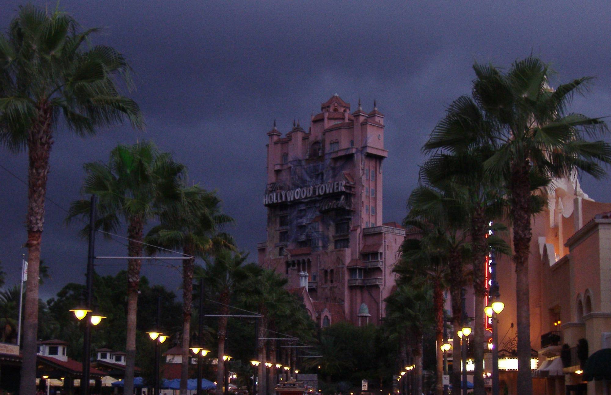 Disney's Hollywood Studios - Tower of Terror as the Storm Rolled in!