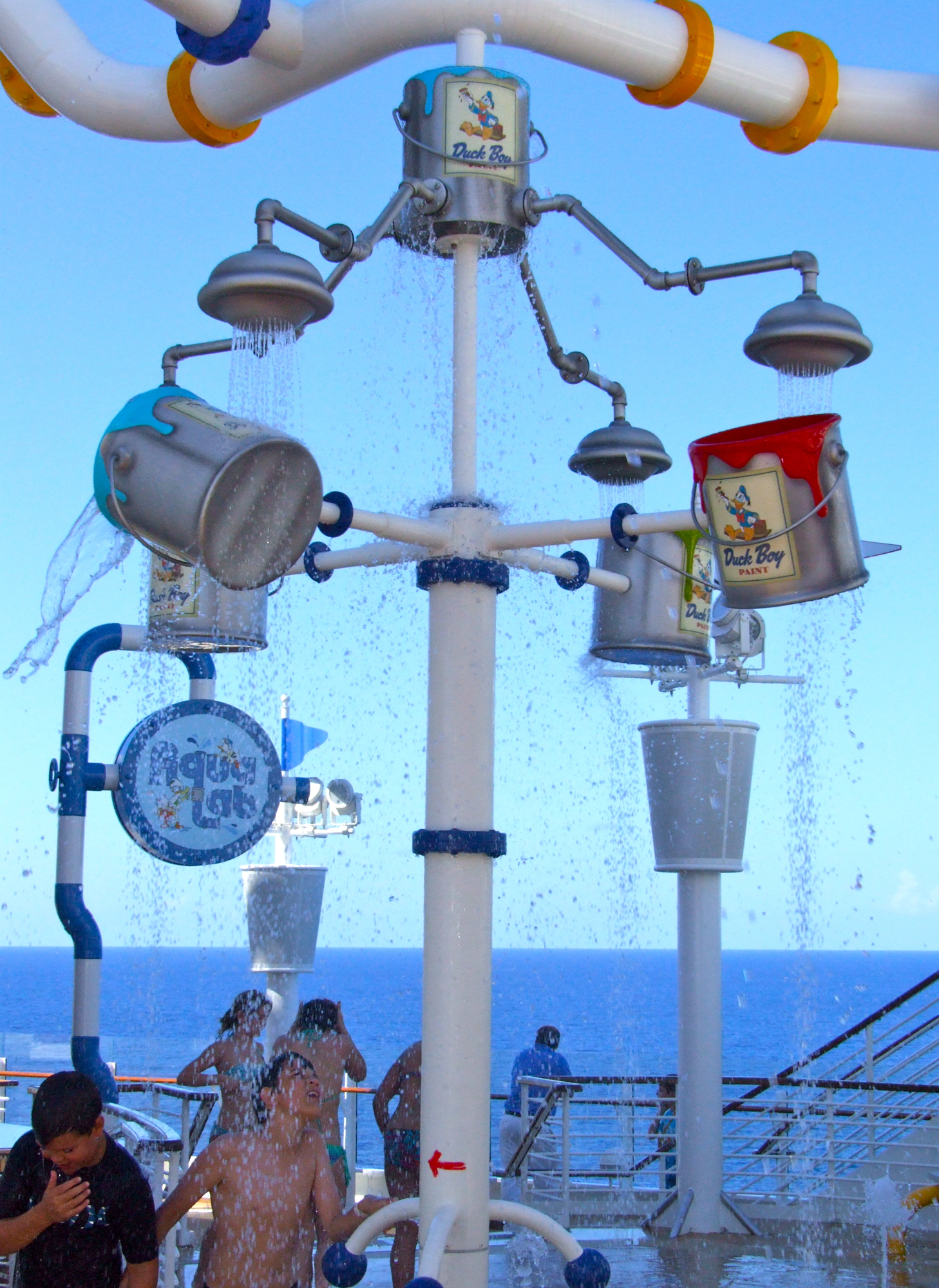 Boys Ducking the Duck Boy at AquaLab on the Disney Fantasy