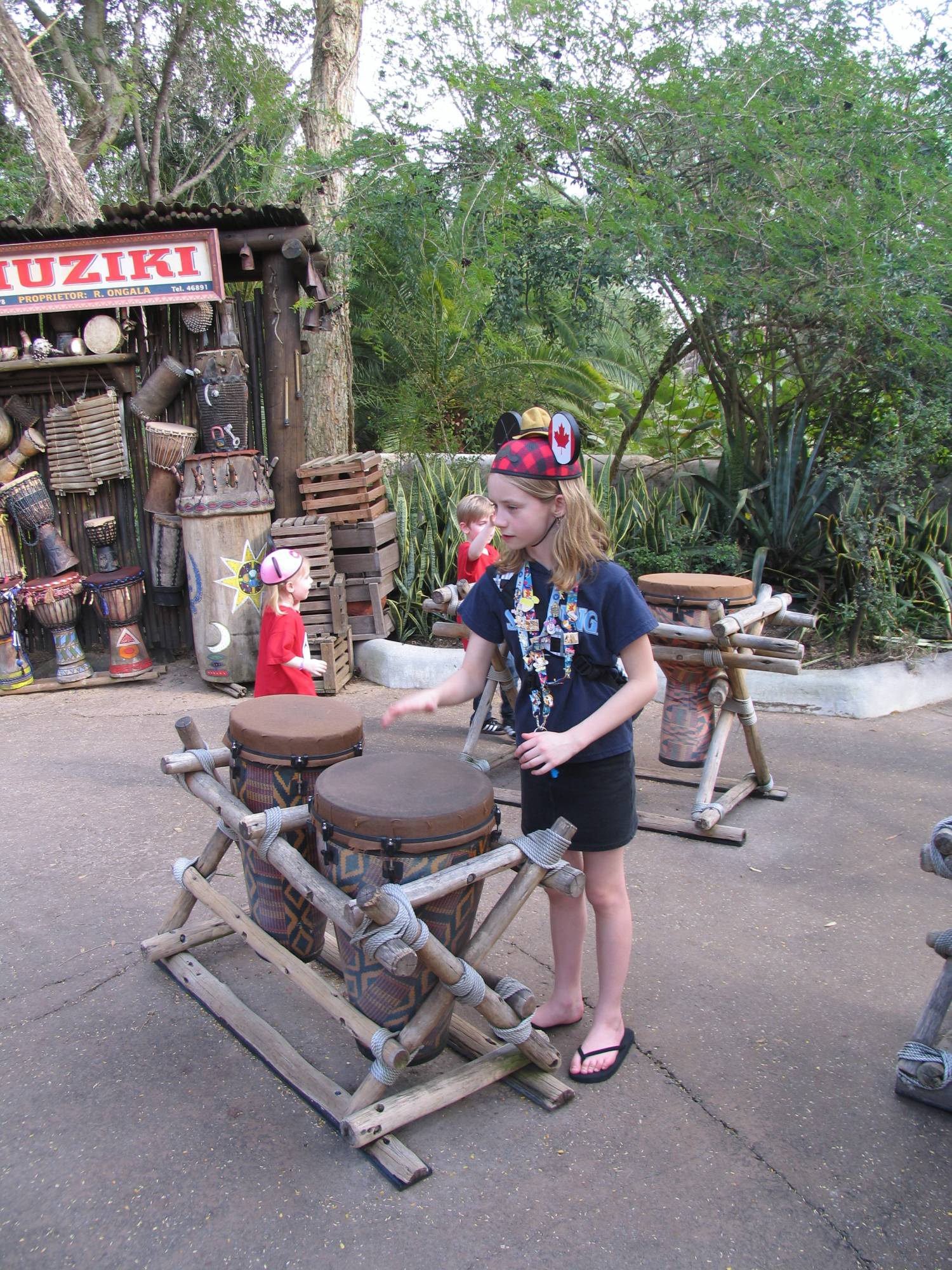 Playing the drums