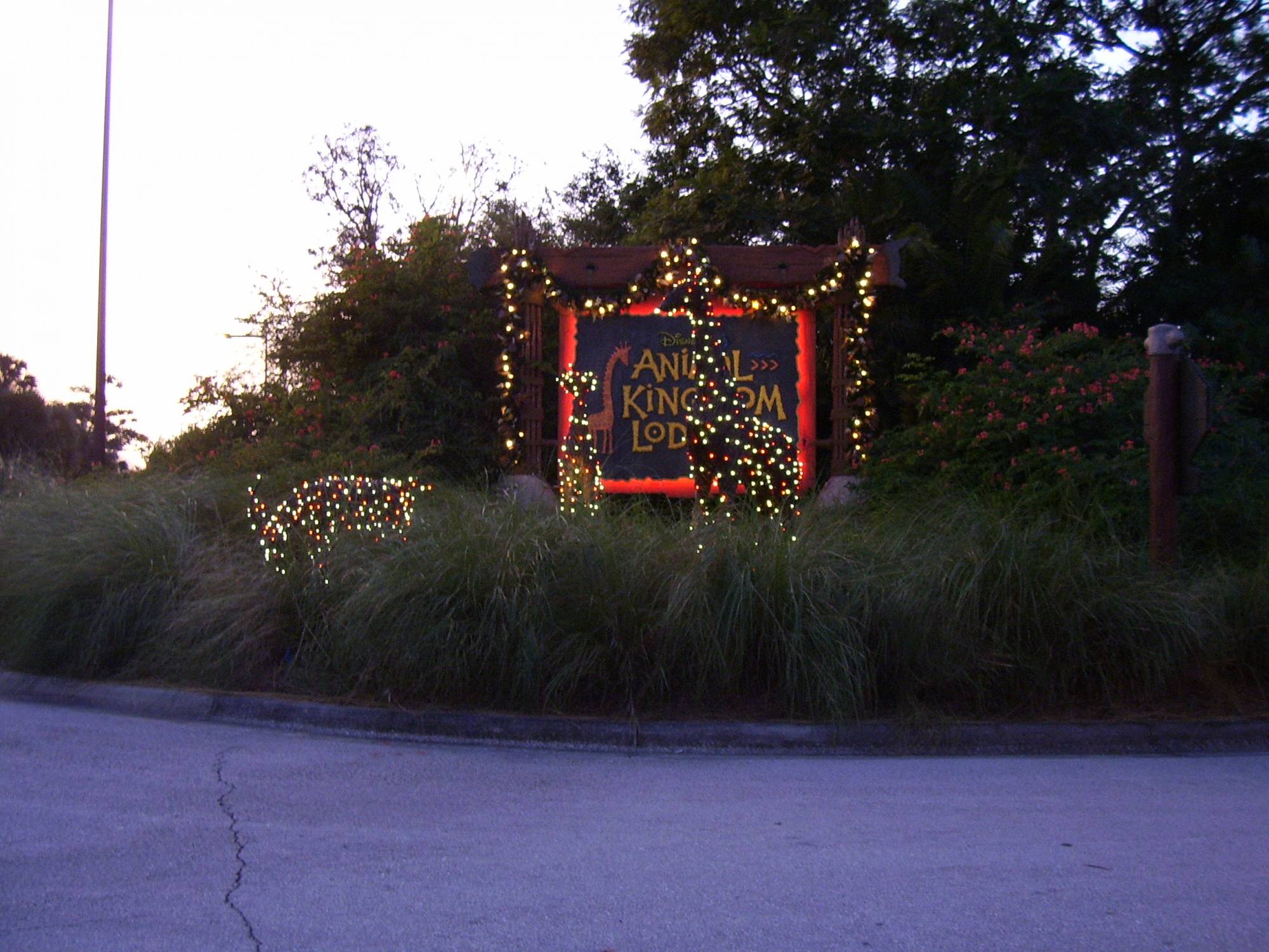 Animal Kingdom Lodge - Festive Sign