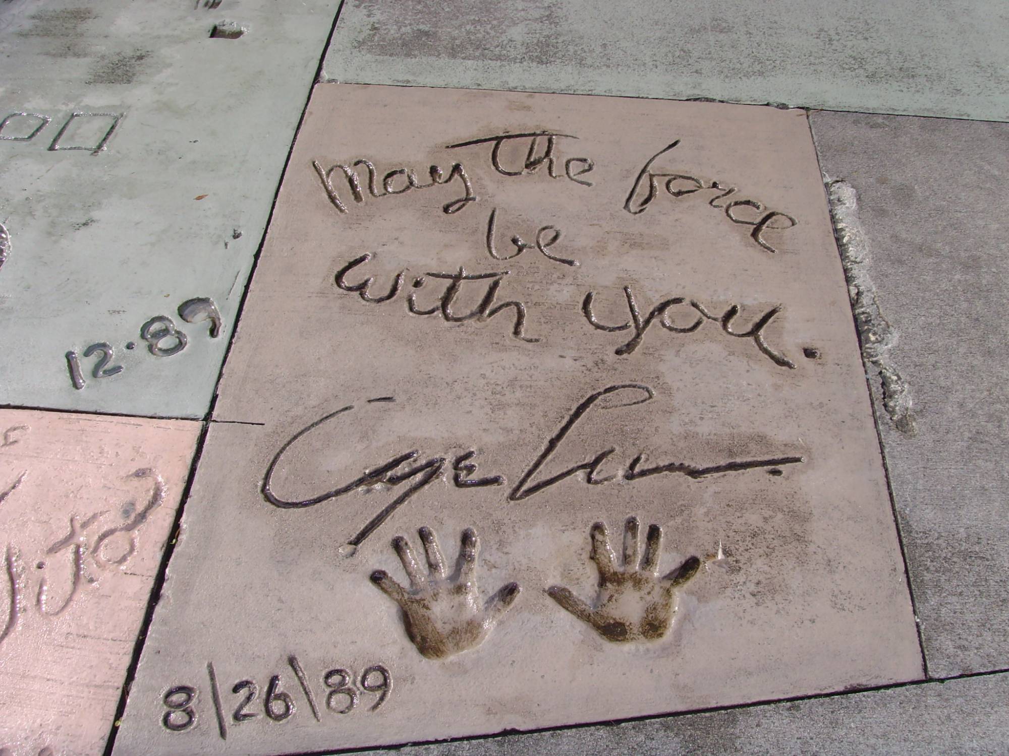 Disney Studios - George Lucas handprints