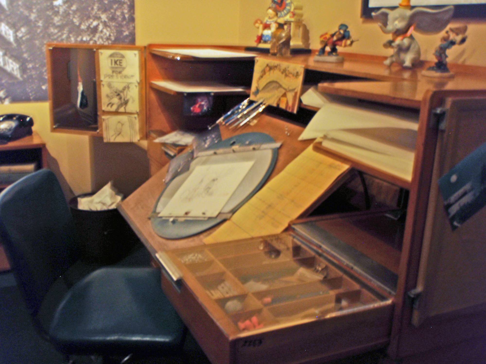 Gerri 1959 Walts drawing desk @ the Treasures of Walt Disney