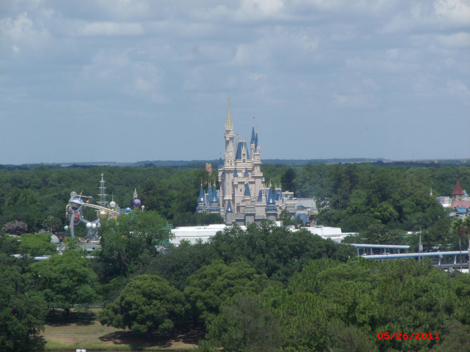 Cinderellas castle from the monorail