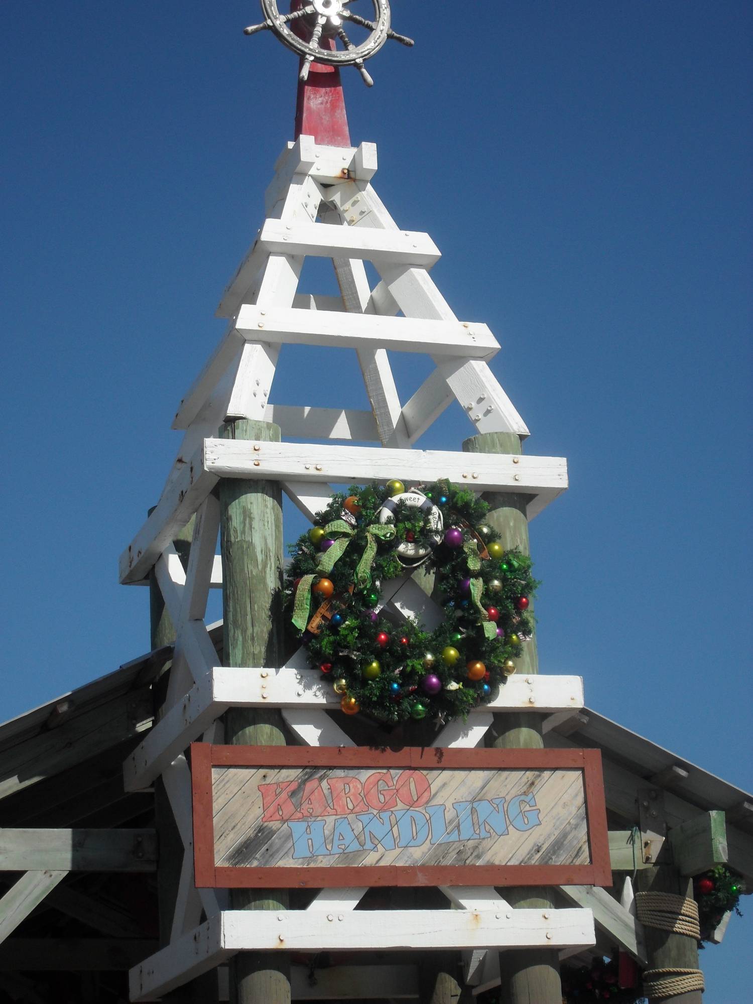 Christmas decorations on Castaway Cay