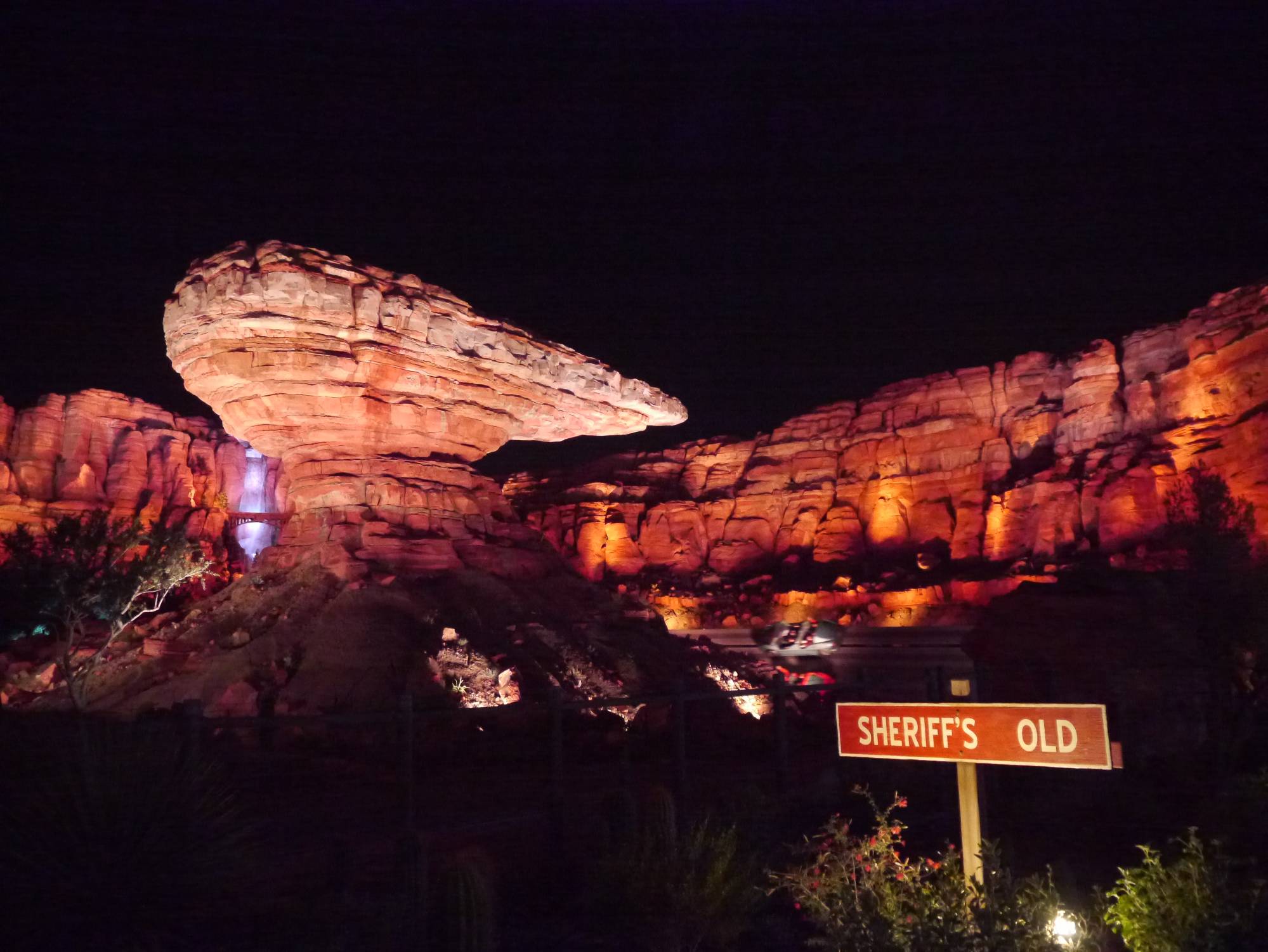 Radiator Springs Racers at night