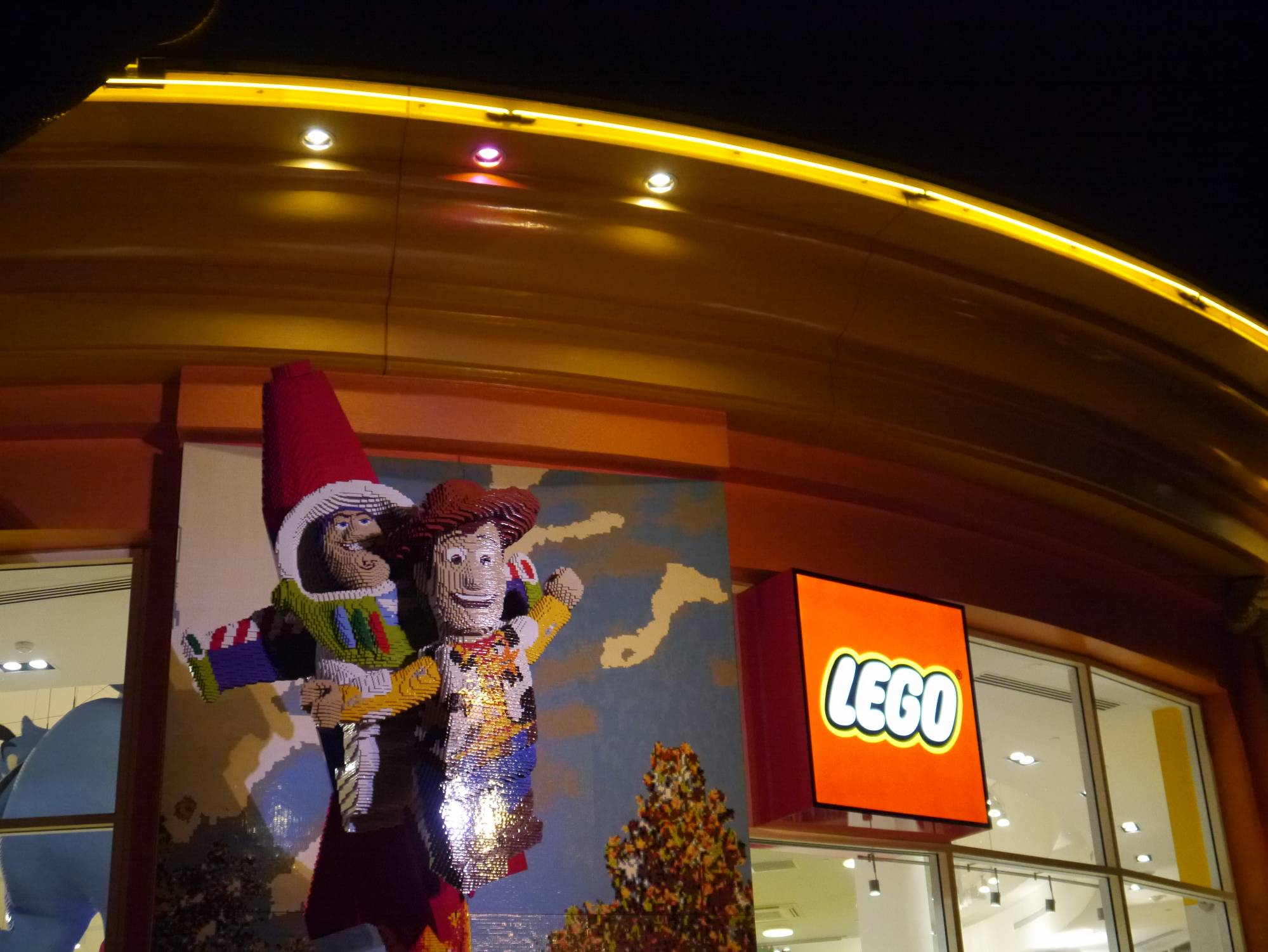 Downtown Disney - LEGO Store at night