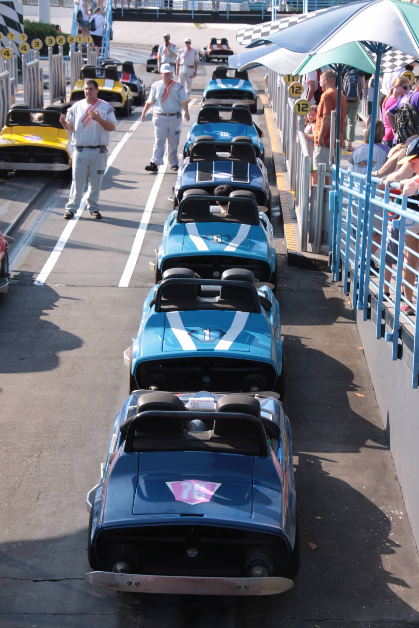 Pretty Blue Cars all in a Row