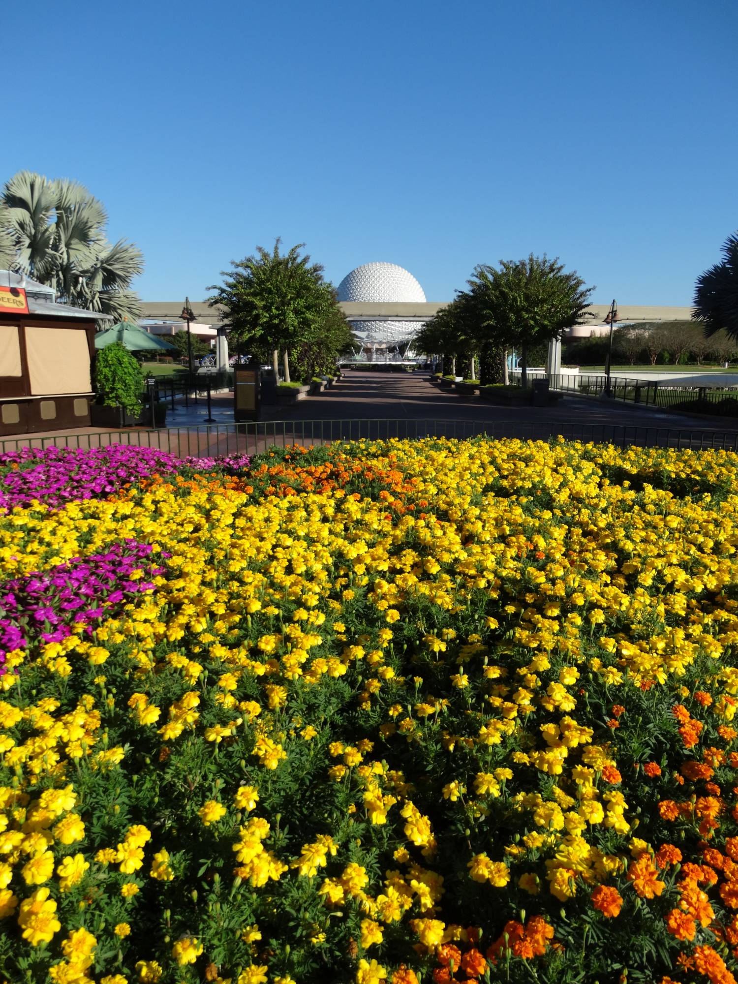 Epcot - view back to Spaceship Earth