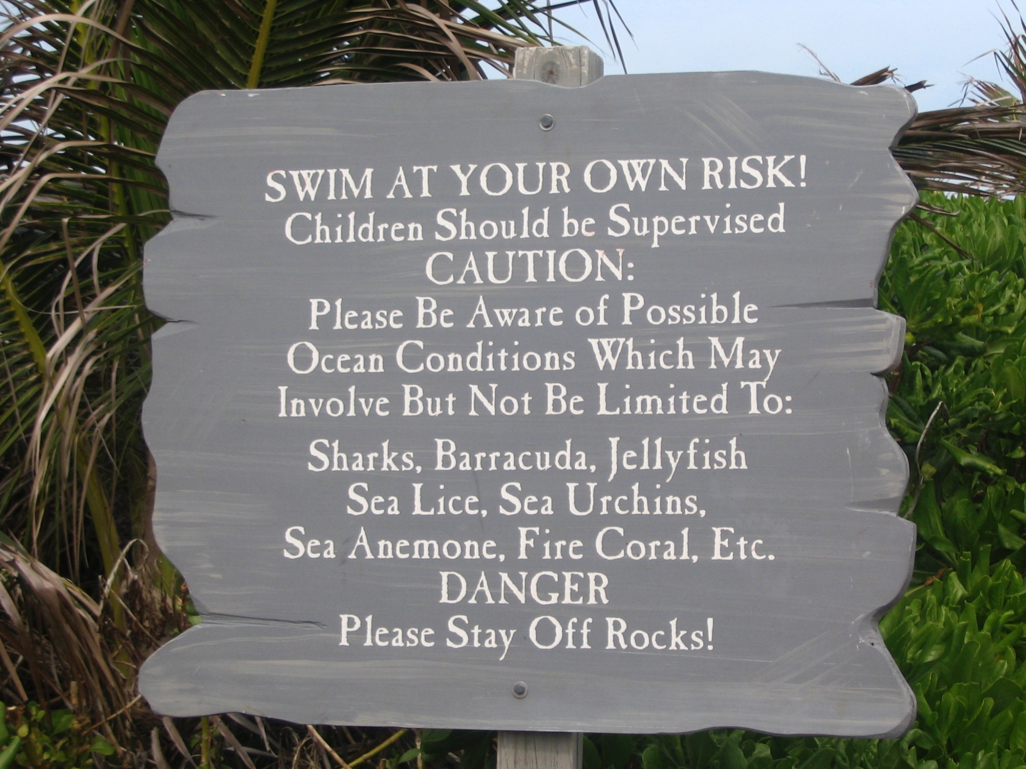 Castaway Cay--Warning Sign