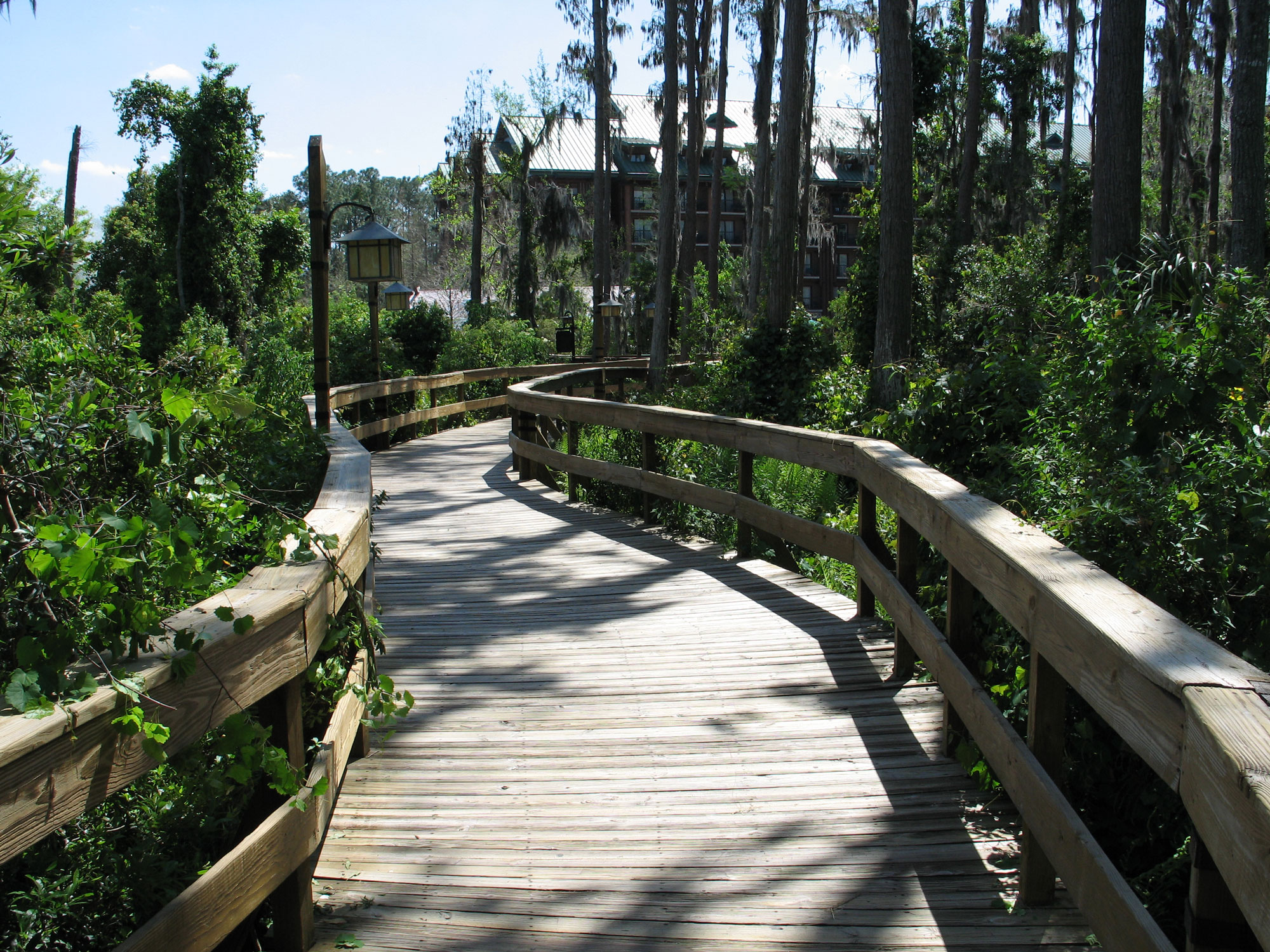 Wilderness Lodge walkway from dock to resort