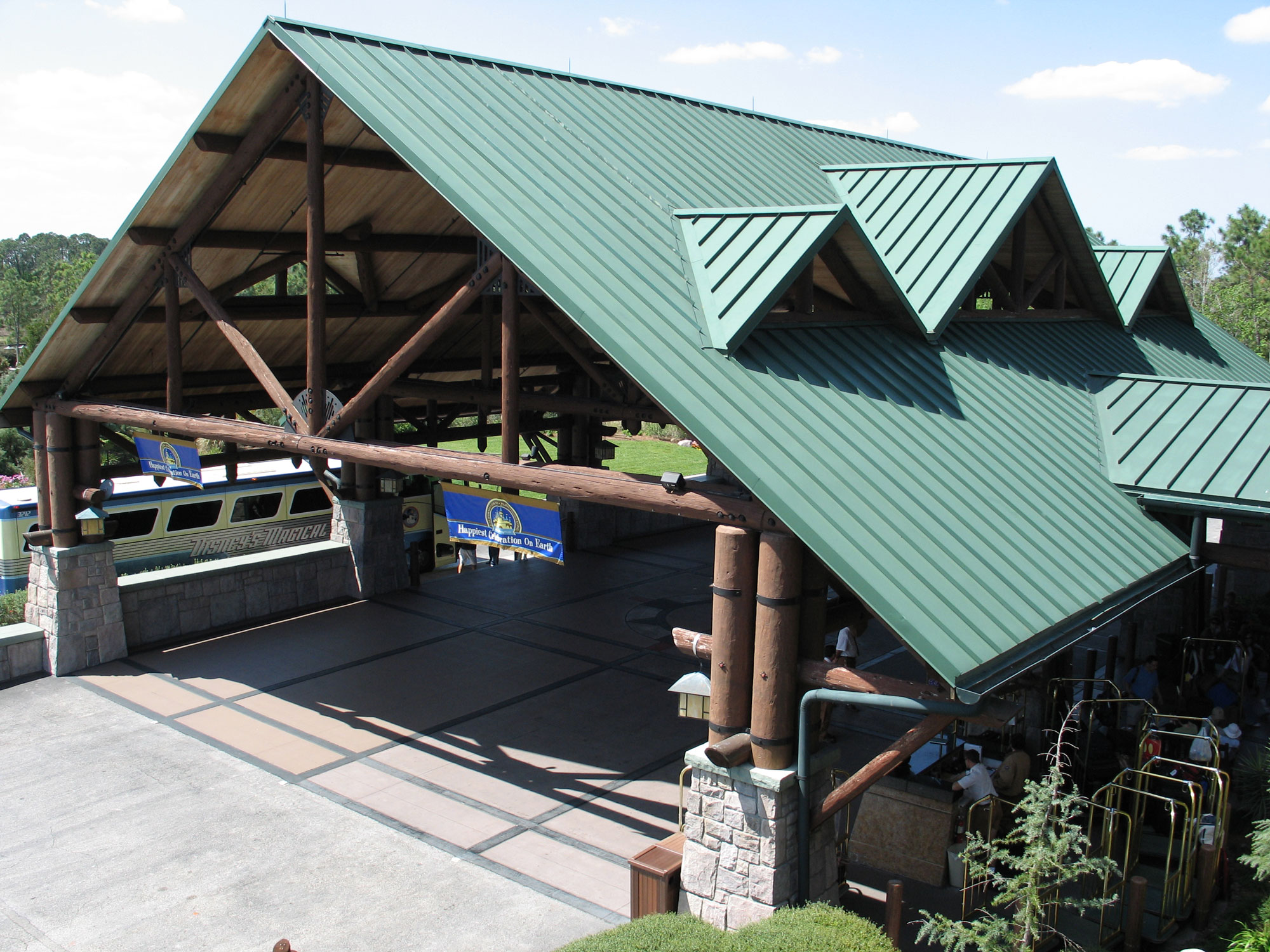 Wilderness Lodge exterior front entrance portico