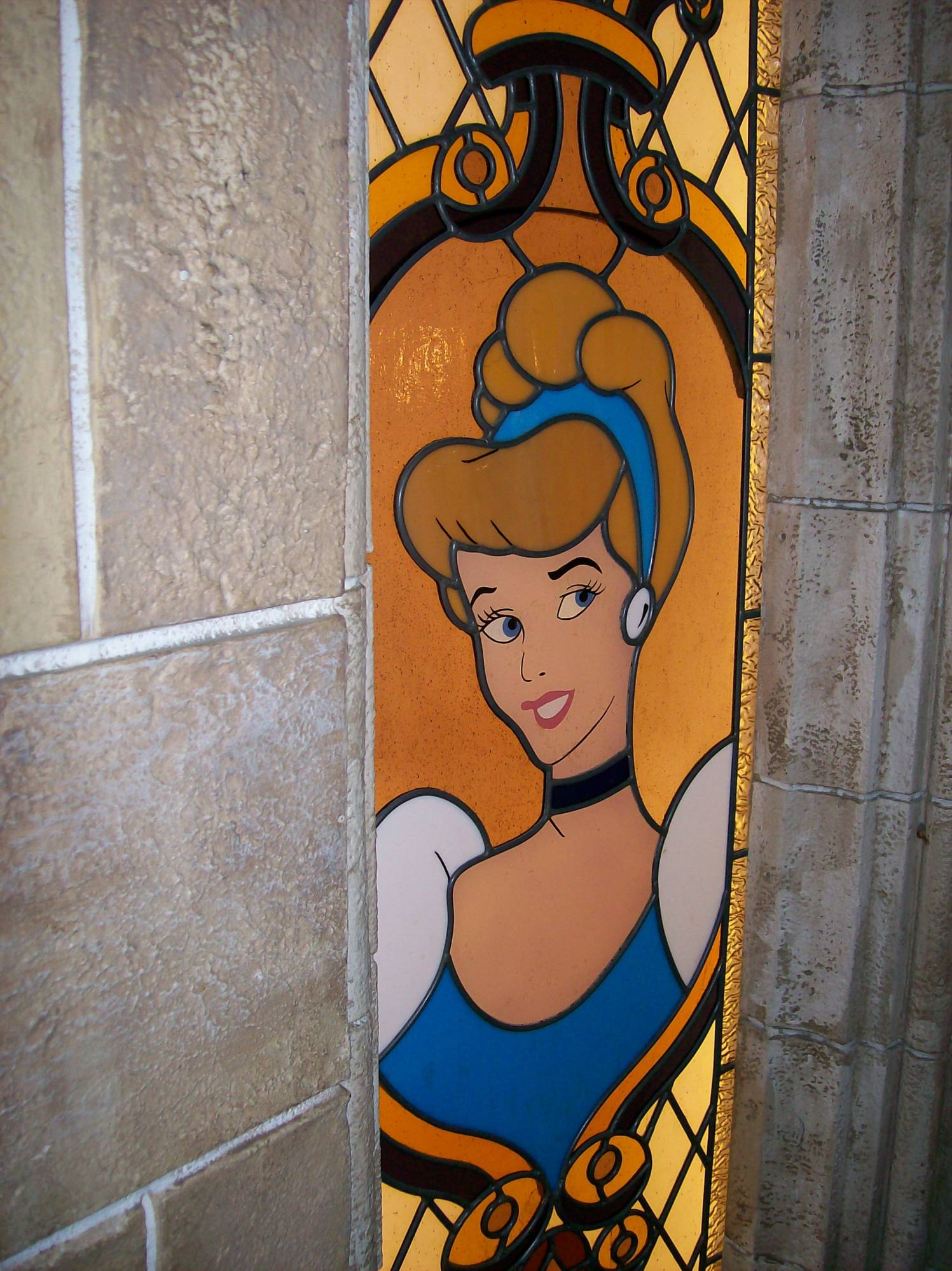 Fantasyland Cinderella's Royal Table stained glass window