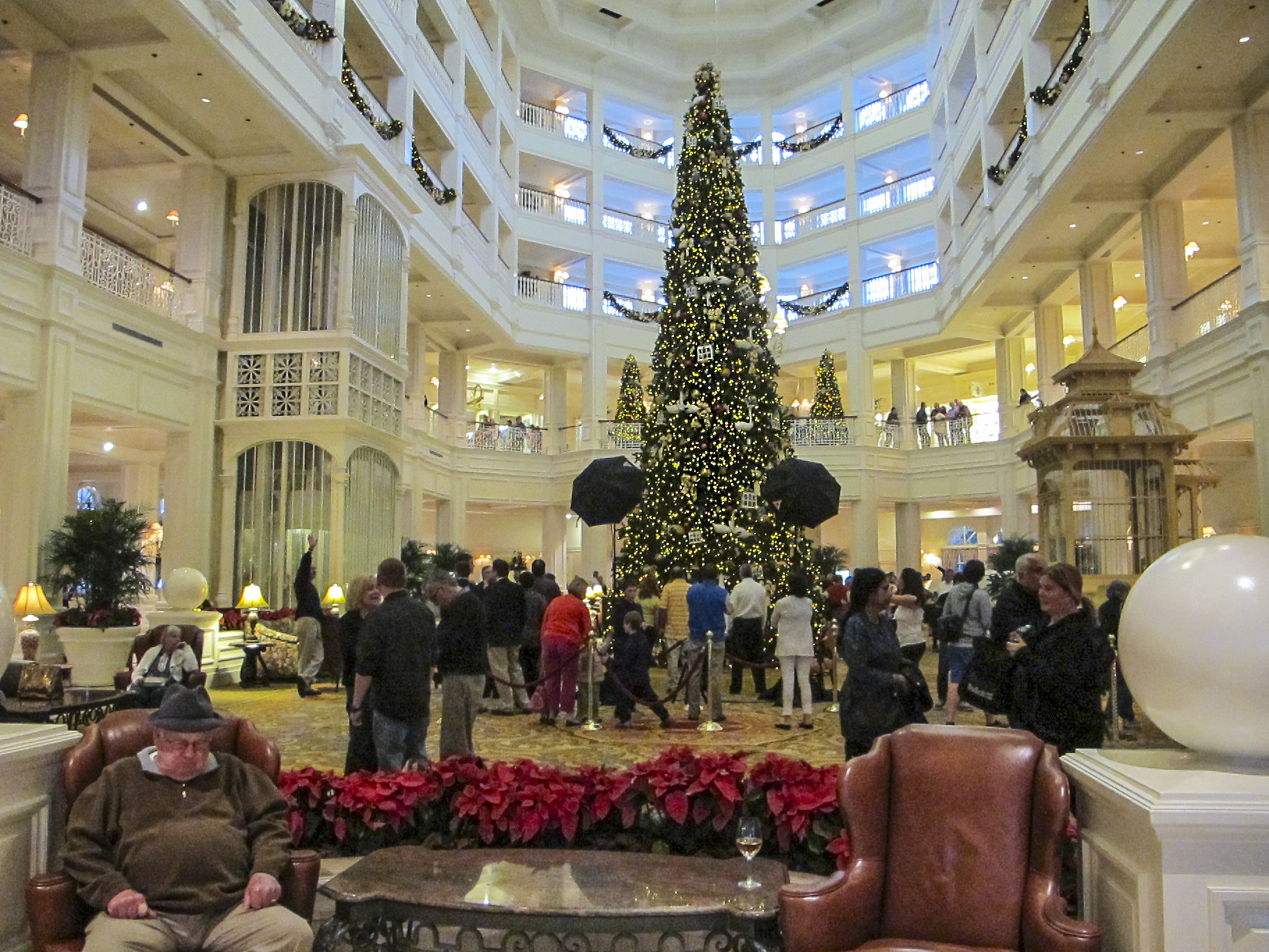 Grand Floridian lobby at Christmas