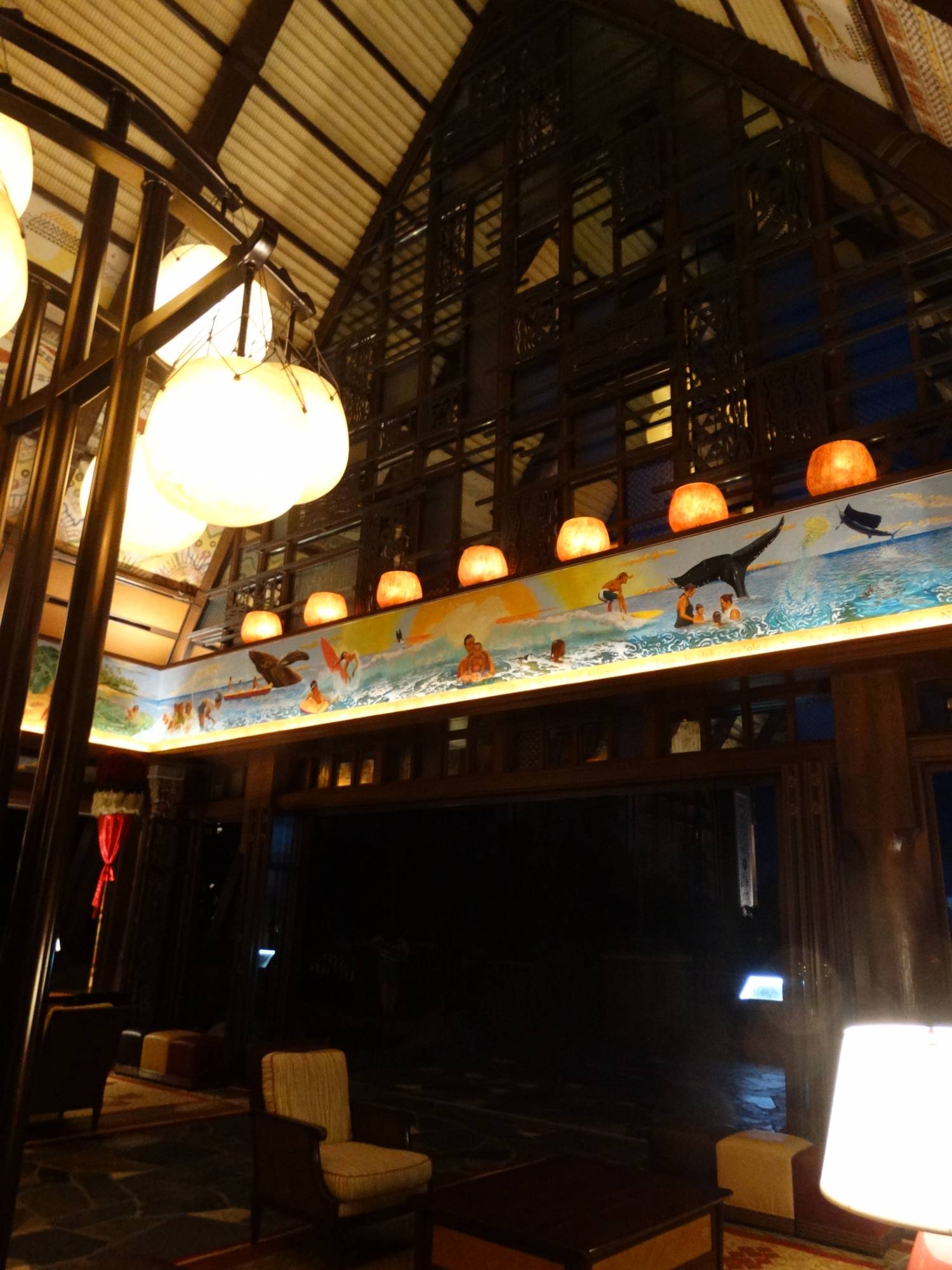 Aulani - lobby at night