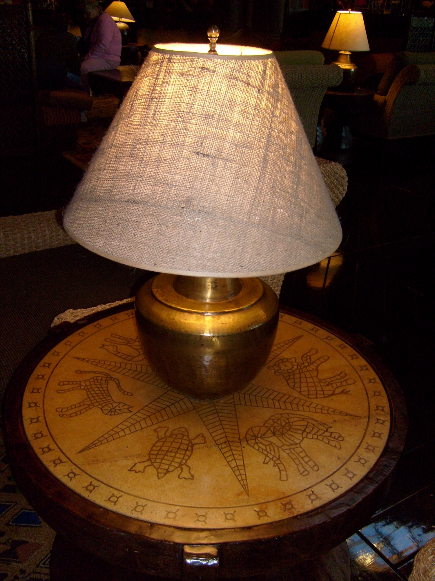 Animal Kingdom Lodge--Lobby--Themed End Table and Lamp
