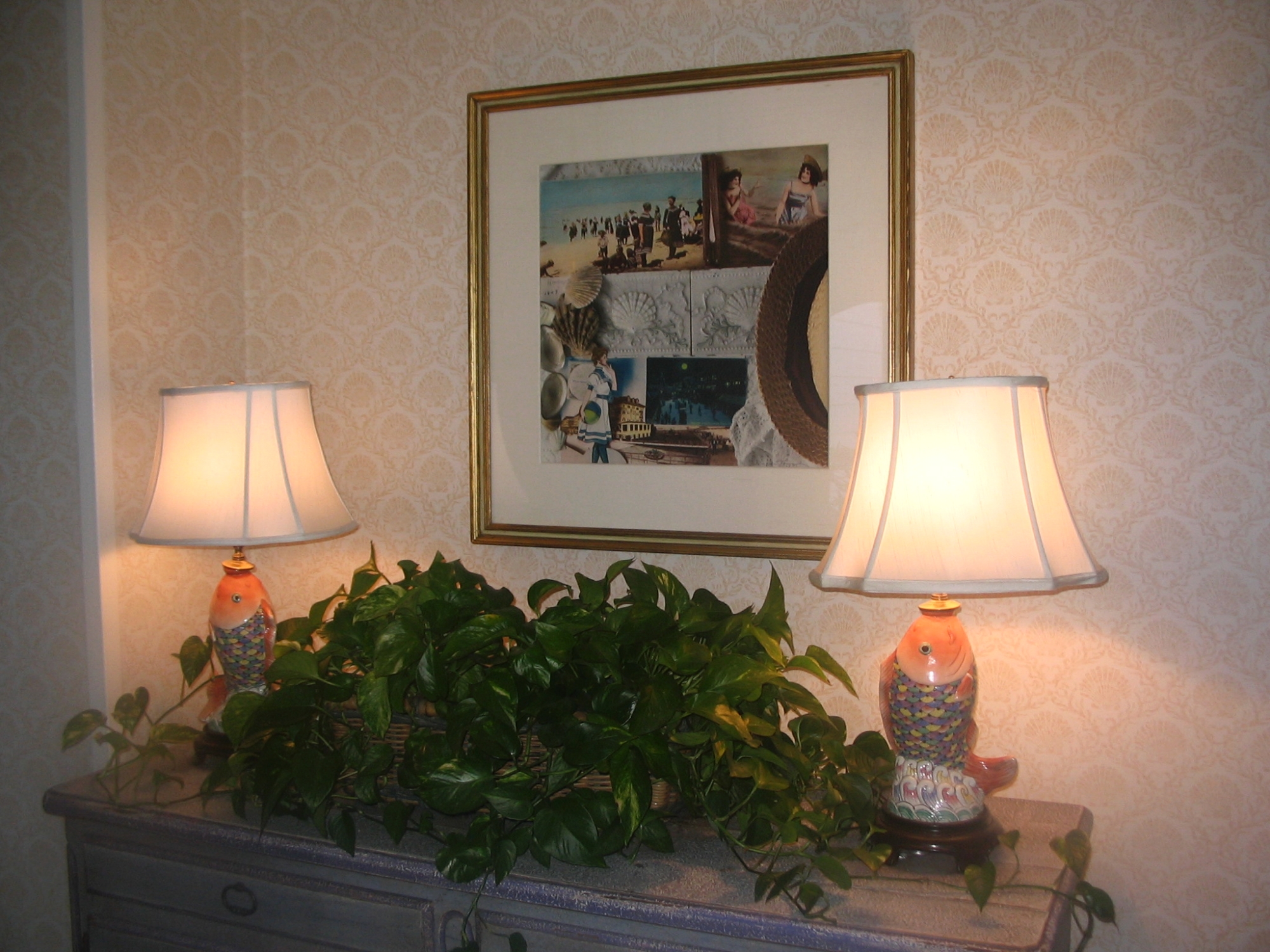 Beach Club--Guest Area--Dresser with Fish Lamps